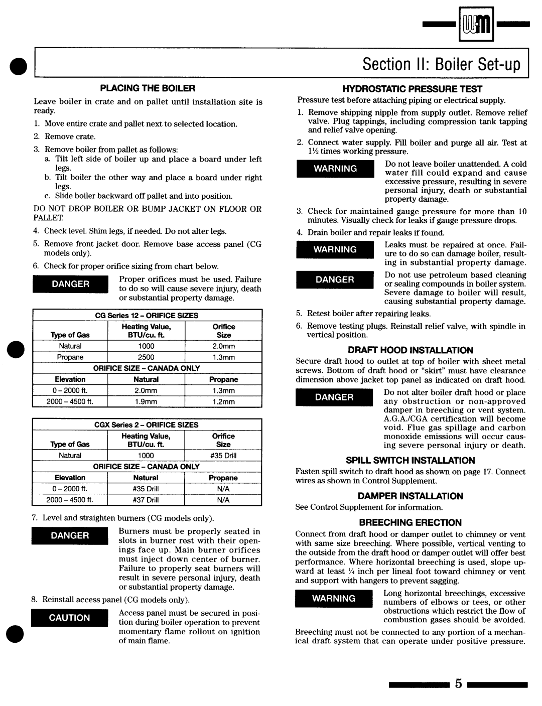 Weil-McLain CGX Series 2, CG Series 12 manual 