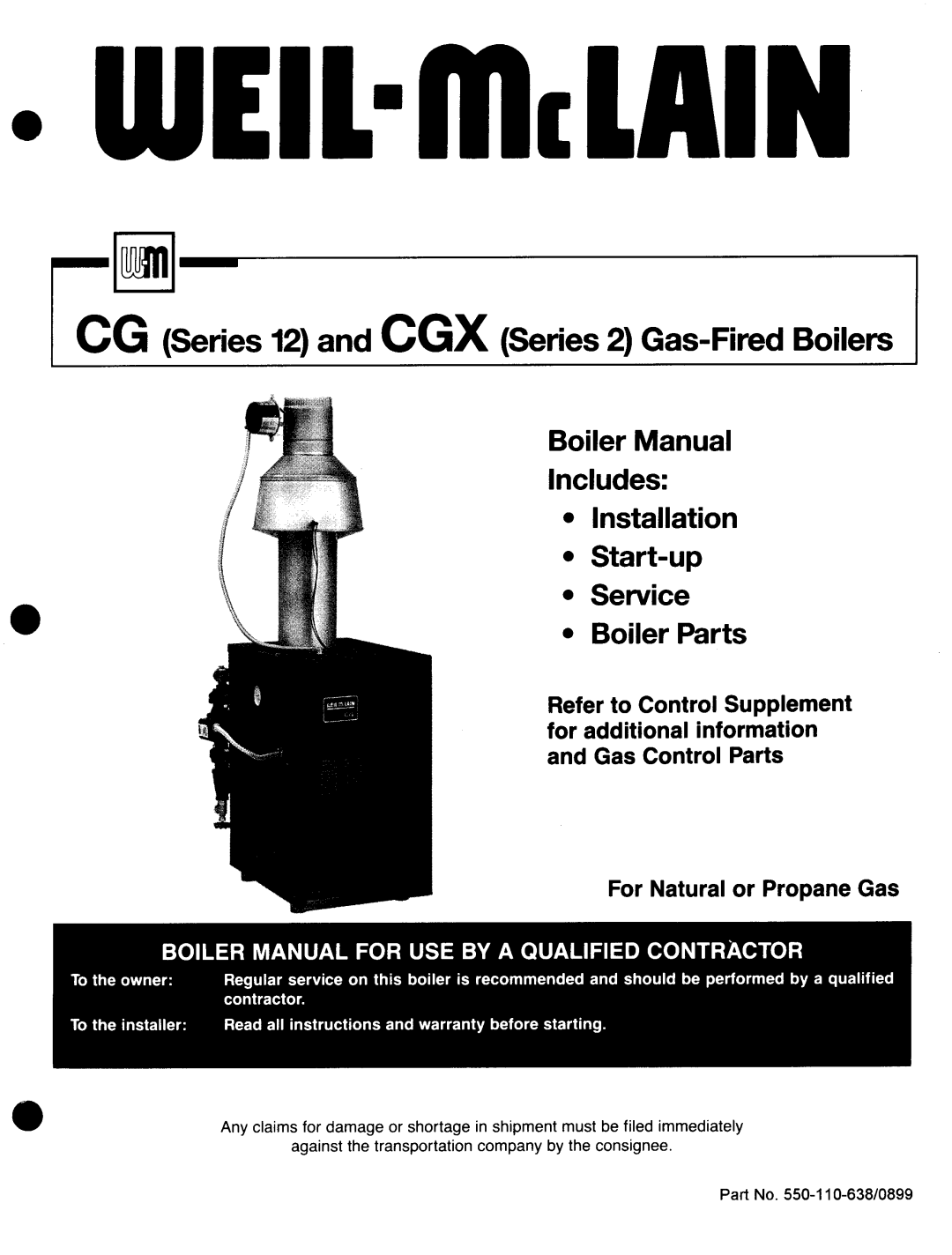 Weil-McLain CGX Series 2, CG Series 12 manual 