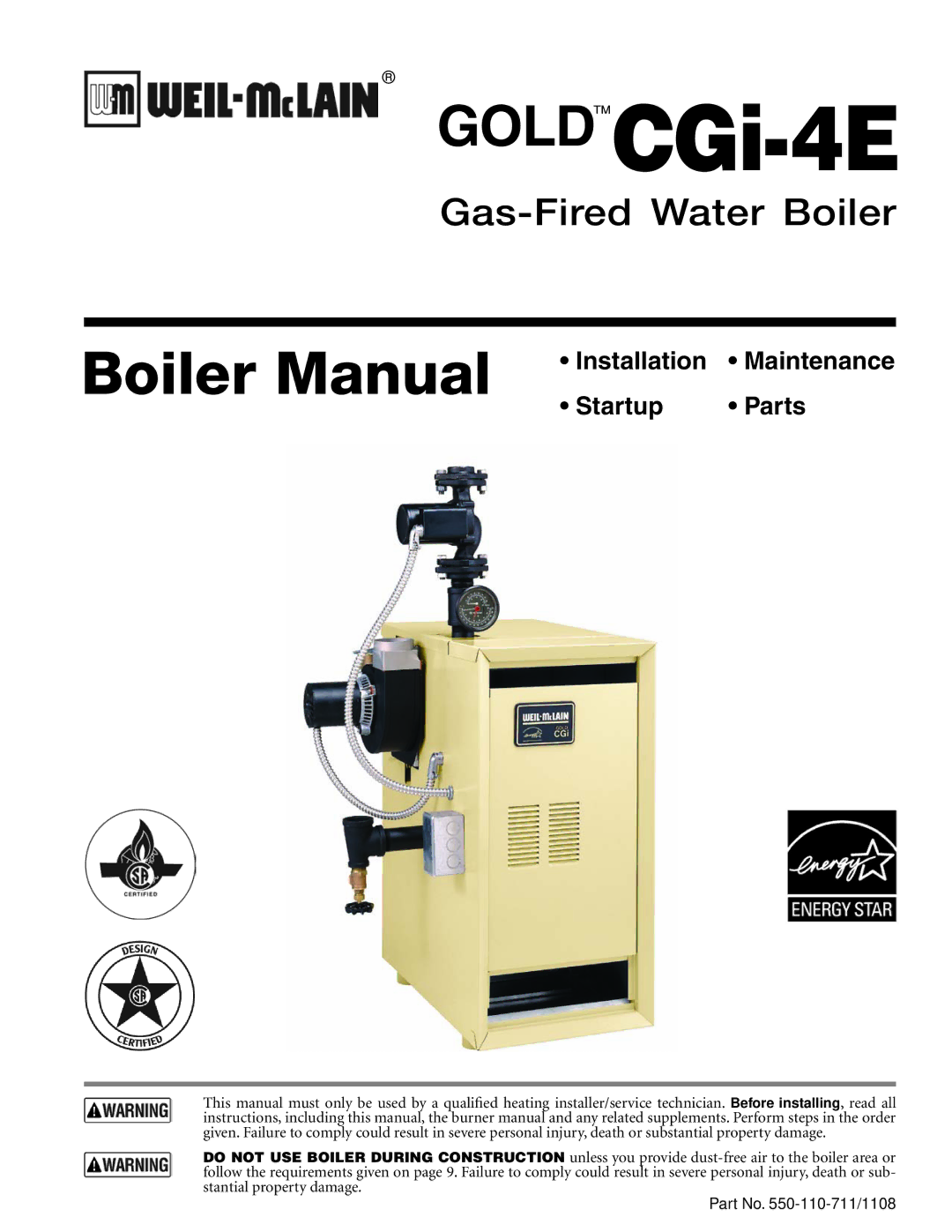 Weil-McLain CGI-4E manual GOLDCGi-4E 