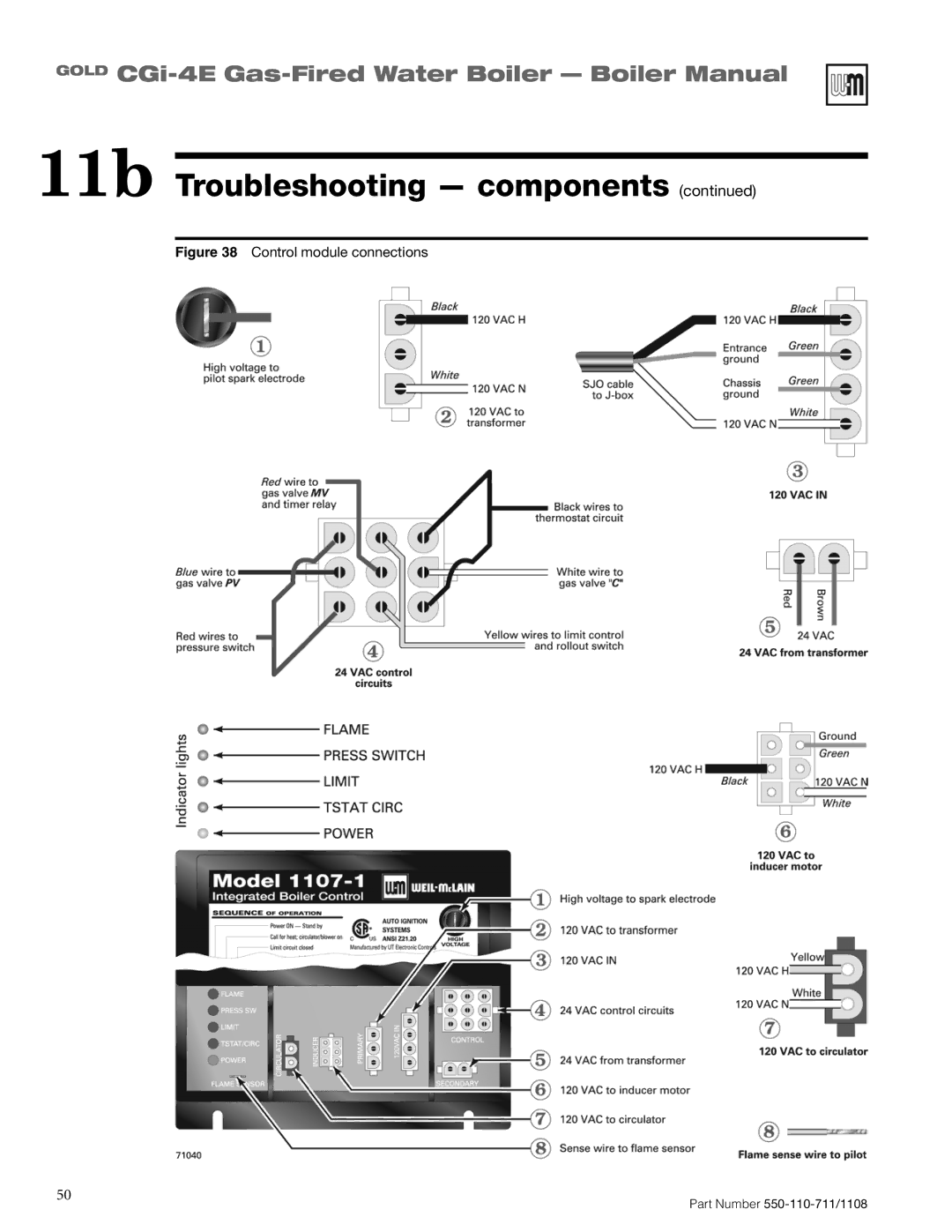 Weil-McLain CGI-4E manual Control module connections 