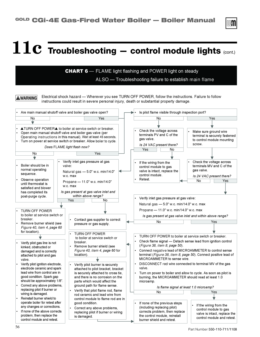 Weil-McLain CGI-4E 11c Troubleshooting - control module lights cont, GOLD CGi-4E Gas-FiredWater Boiler - Boiler Manual 
