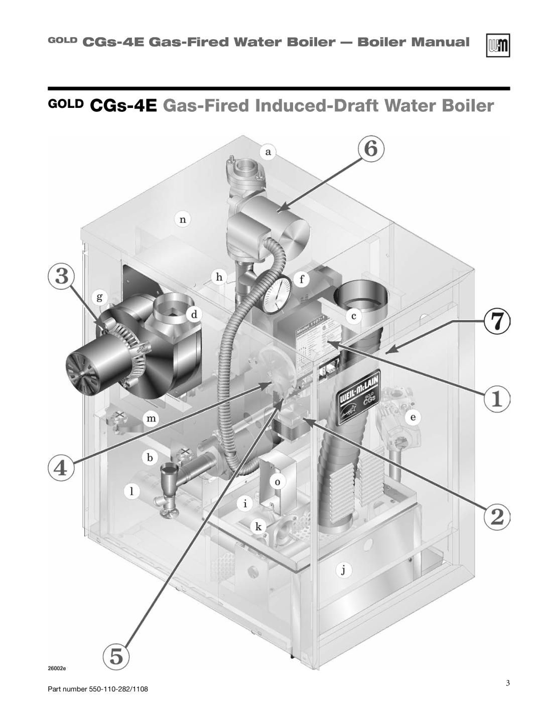 Weil-McLain CGS-4E manual Gold CGs-4EGas-Fired Induced-Draft Water Boiler 