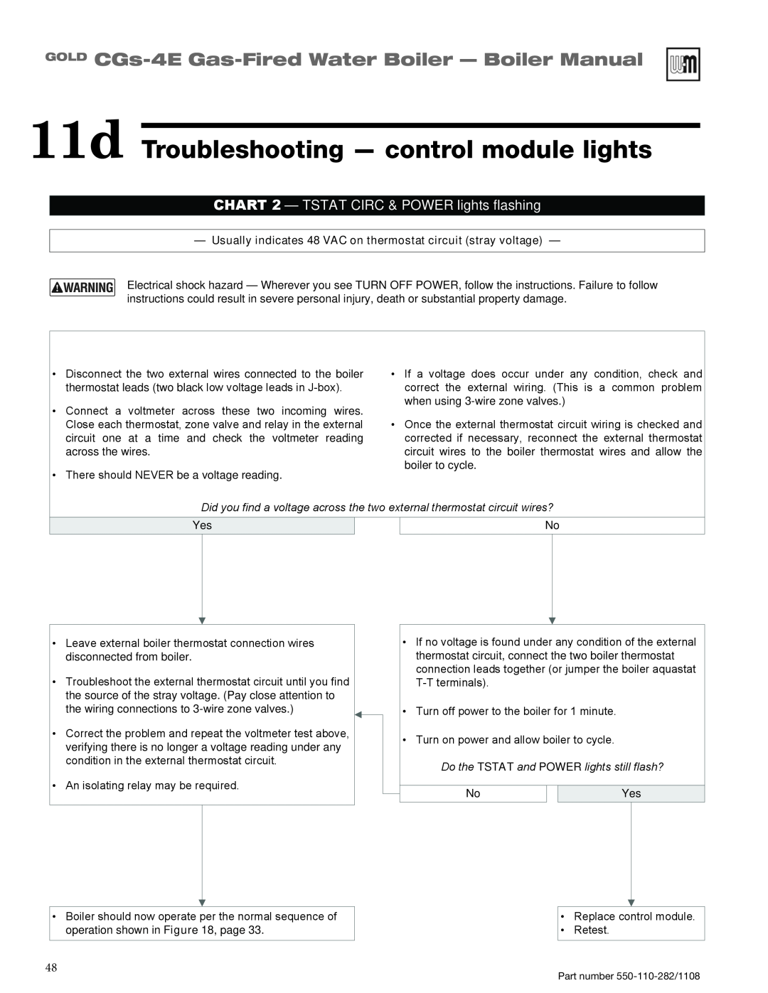 Weil-McLain CGS-4E manual 11d Troubleshooting - control module lights, GOLD CGs-4E Gas-FiredWater Boiler - Boiler Manual 