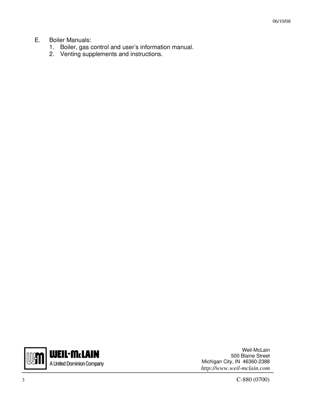 Weil-McLain CGs SERIES specifications 880 