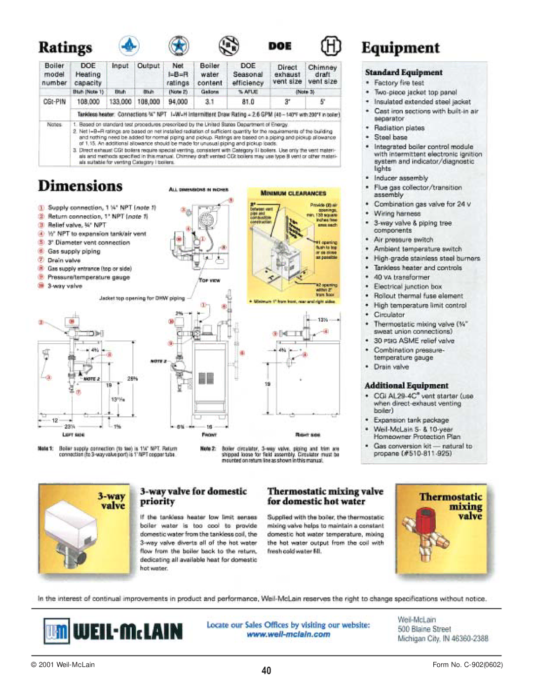 Weil-McLain CGT manual Weil-McLain Form No. C-9020602 