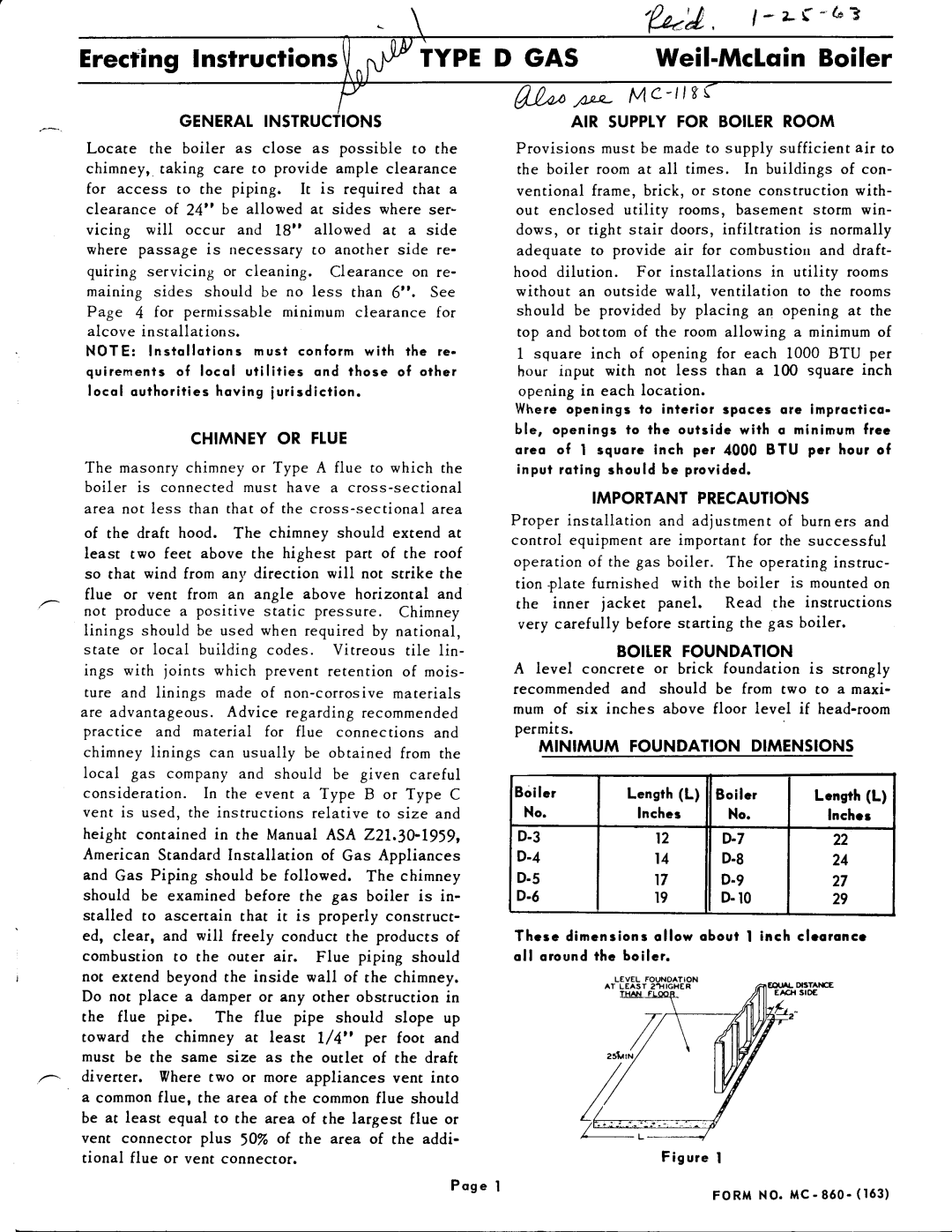 Weil-McLain D Gas Series 2 manual 