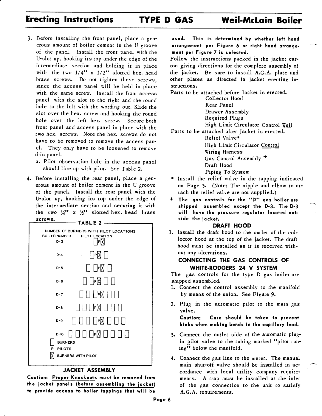 Weil-McLain D Gas Series 2 manual 