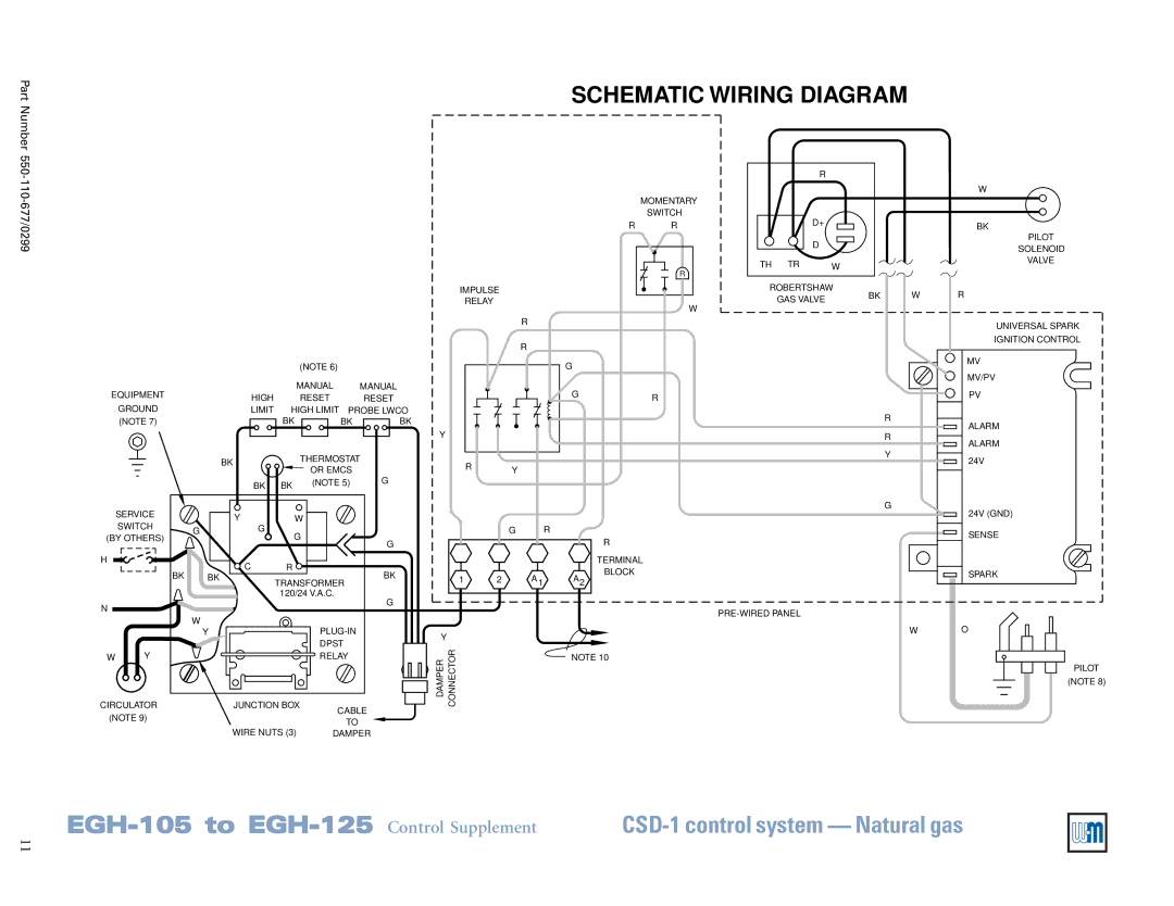 Weil-McLain EGH-125, EGH-105 manual Schematic Wiring Diagram 