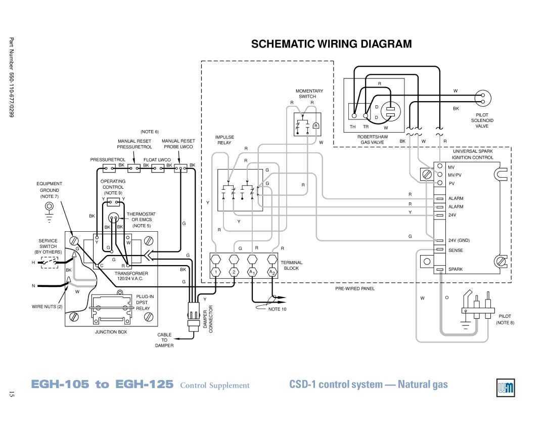 Weil-McLain EGH-125, EGH-105 manual Schematic Wiring Diagram 