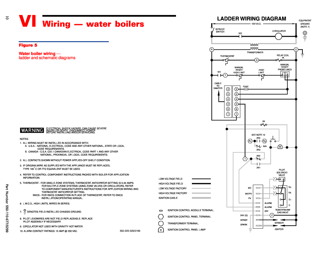 Weil-McLain EGH-105 Wiring - water boilers, Ladder Wiring Diagram, Water boiler wiring, ladder and schematic diagrams 
