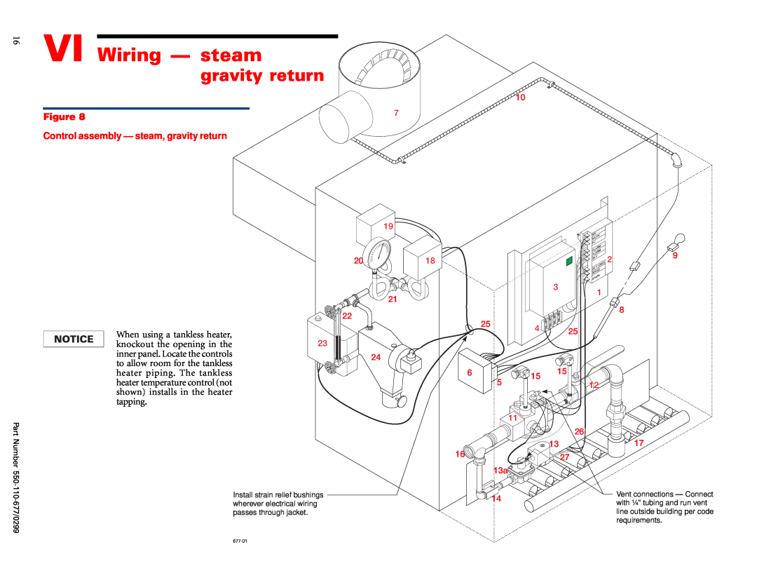 Weil-McLain EGH-105, EGH-125 manual VI Wiring - steam, Figure Control assembly - steam, gravity return 