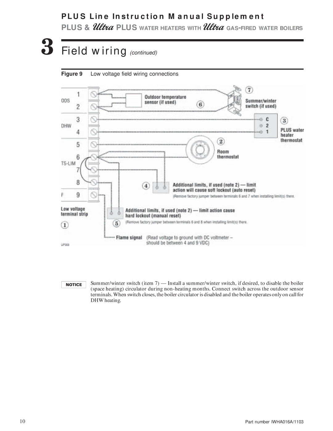 Weil-McLain Electric Water Heater instruction manual Low voltage field wiring connections 