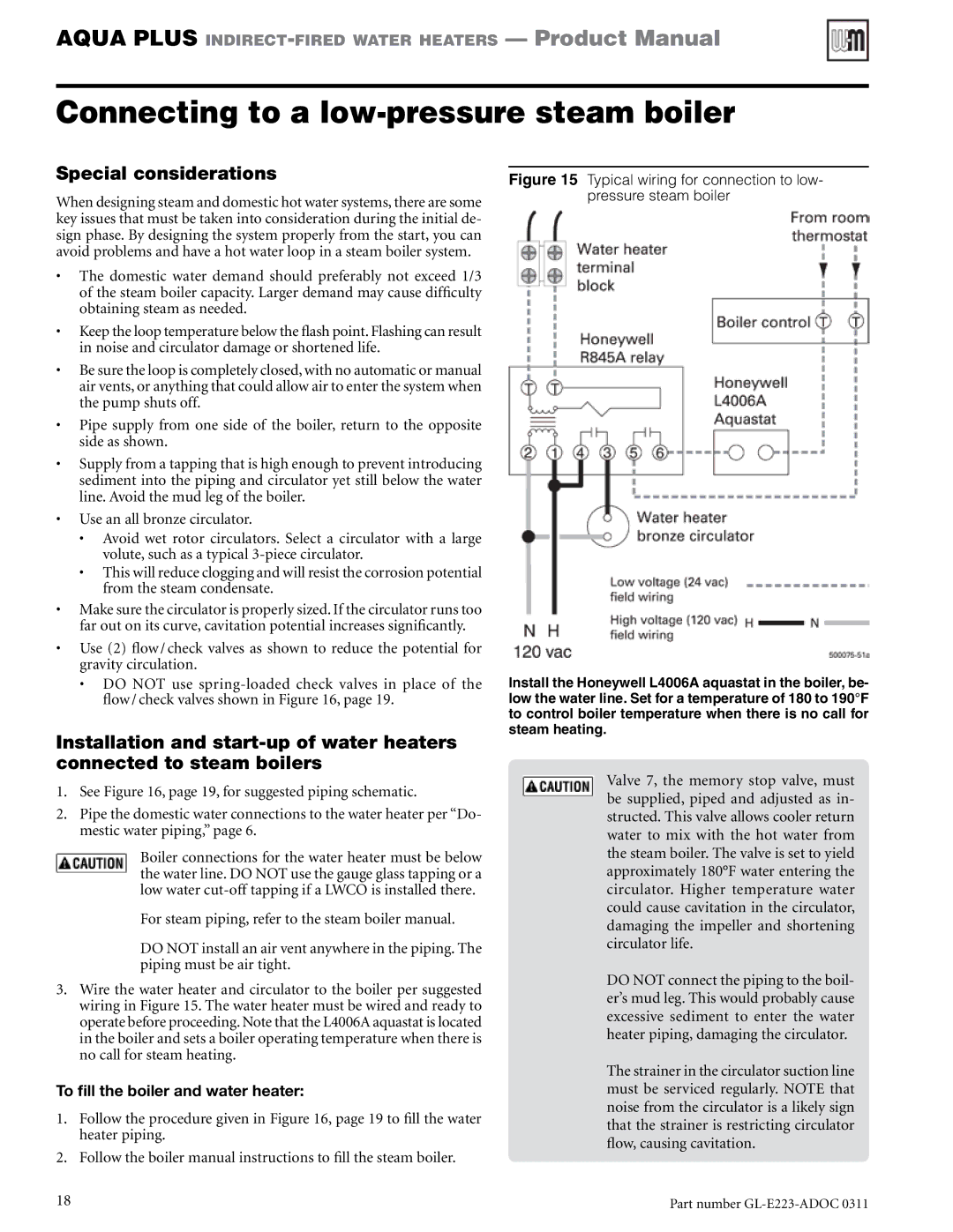 Weil-McLain GL-E223-ADOC 0311 manual Connecting to a low-pressure steam boiler, Special considerations 