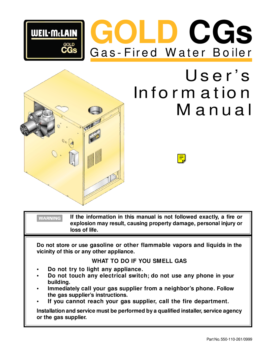 Weil-McLain GOLD CGs manual Gold CGs 