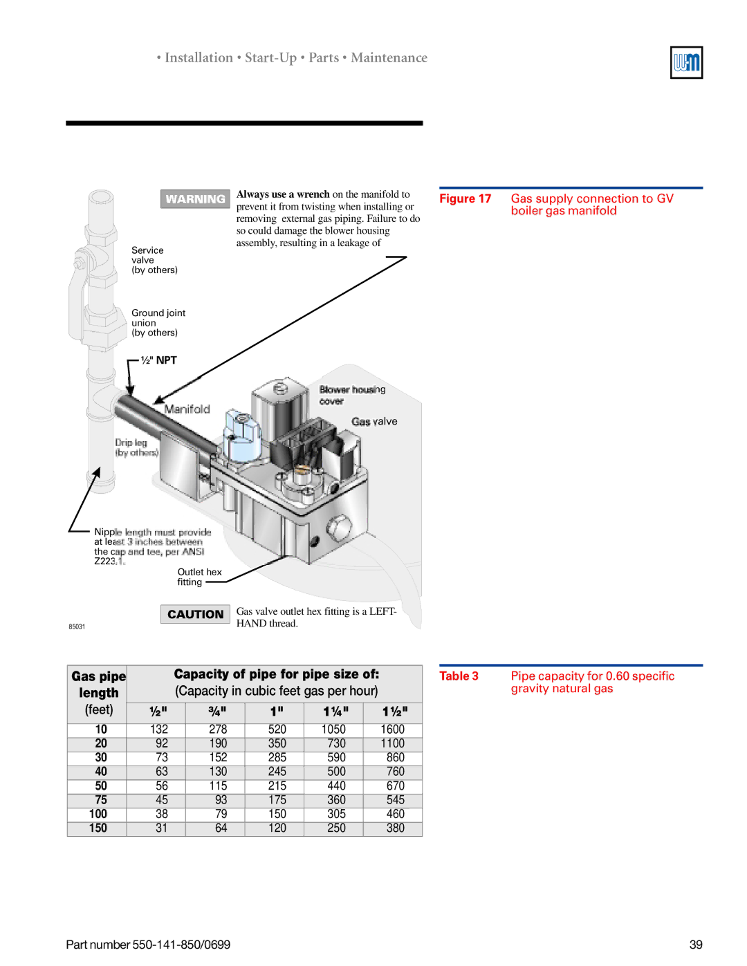 Weil-McLain 550-141-850/0599, GOLD DV WATER BOILER manual Feet 