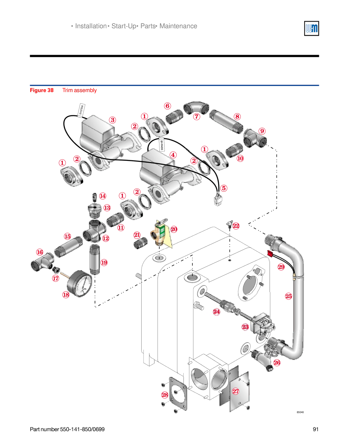 Weil-McLain 550-141-850/0599, GOLD DV WATER BOILER manual 85048 