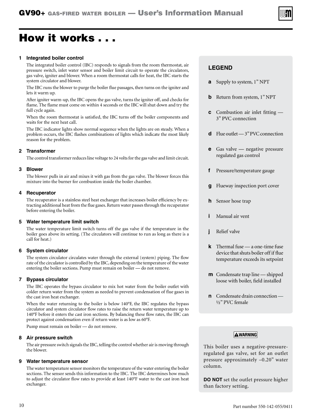 Weil-McLain GV90+ manual How it works, Integrated boiler control 