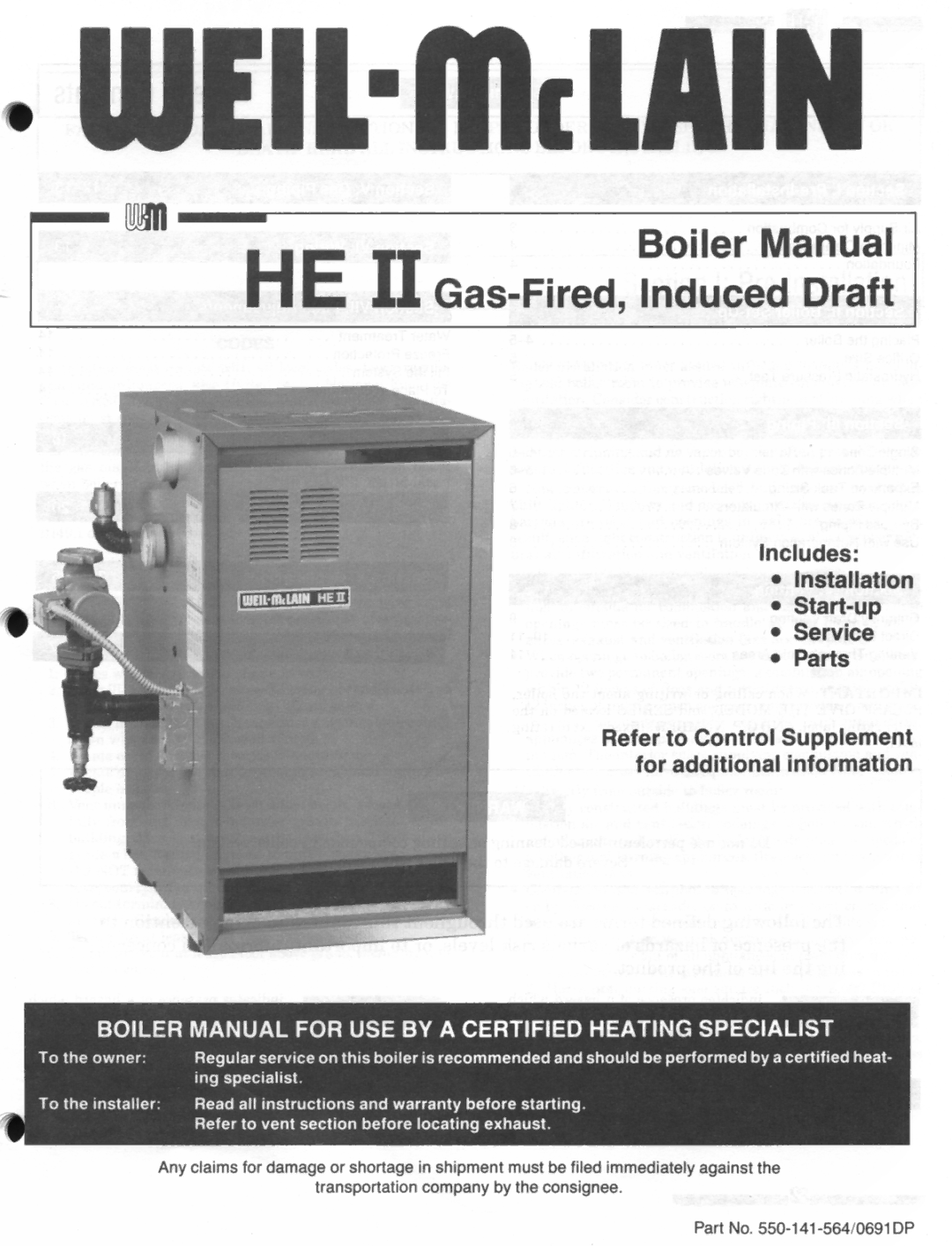 Weil-McLain HE II Boiler manual 