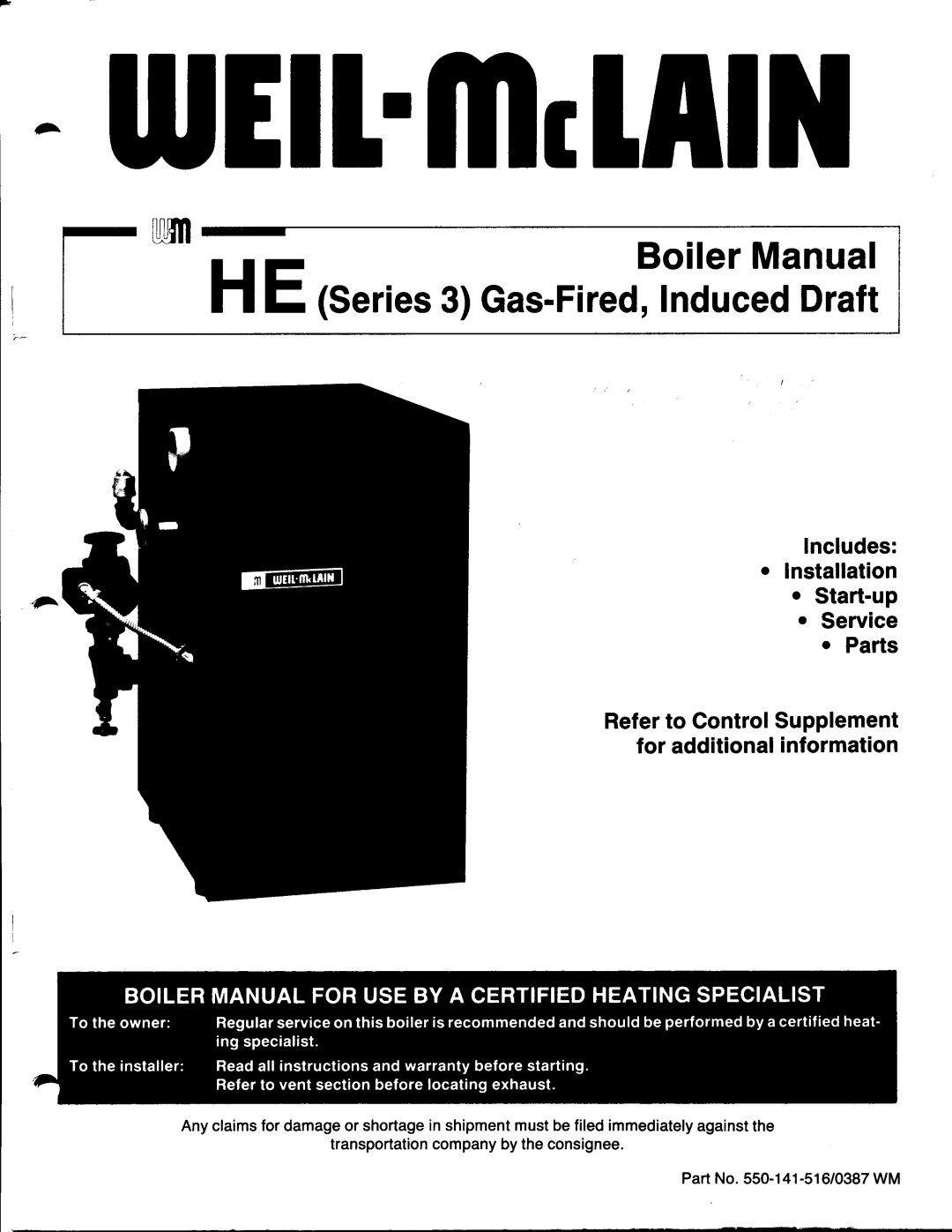 Weil-McLain HE (Series 3) manual 