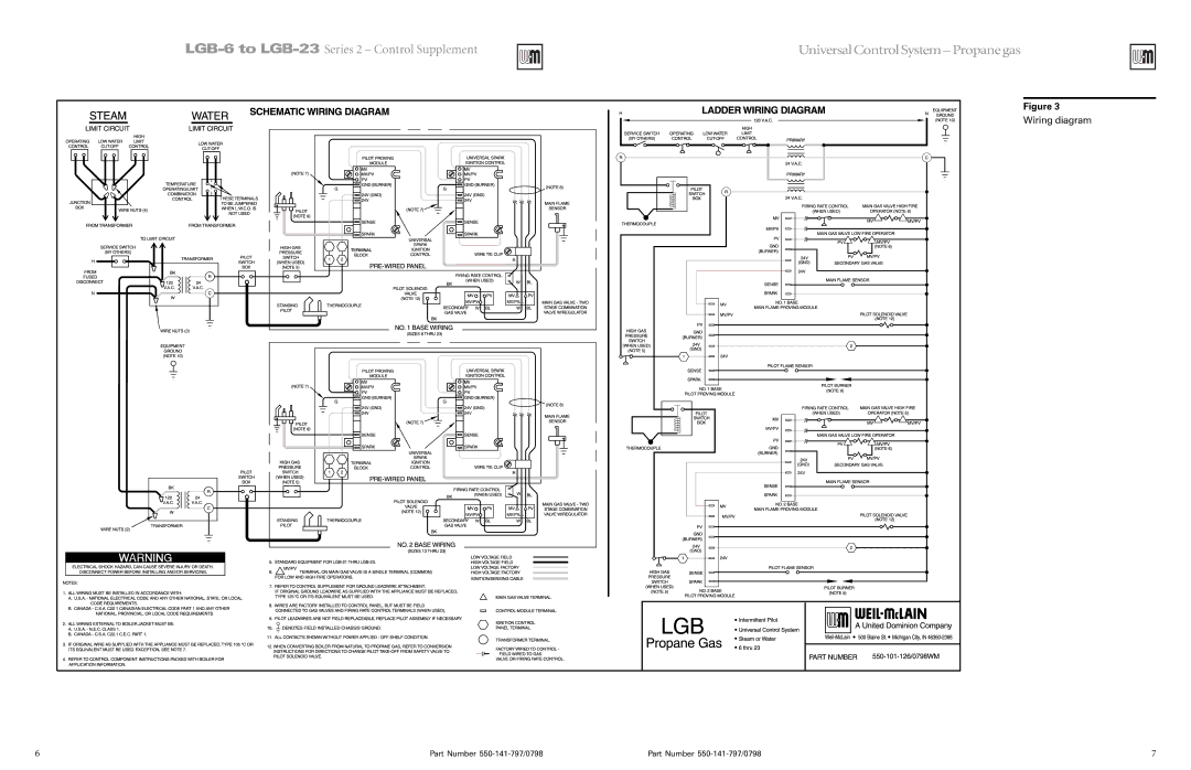 Weil-McLain LGB-12, LGB-7, LGB-14, LGB-8, LGB-20, LGB-13, LGB-15, LGB-17, LGB-10, LGB-16, LGB-11, LGB-18, LGB-6, LGB-9 Wiring diagram 