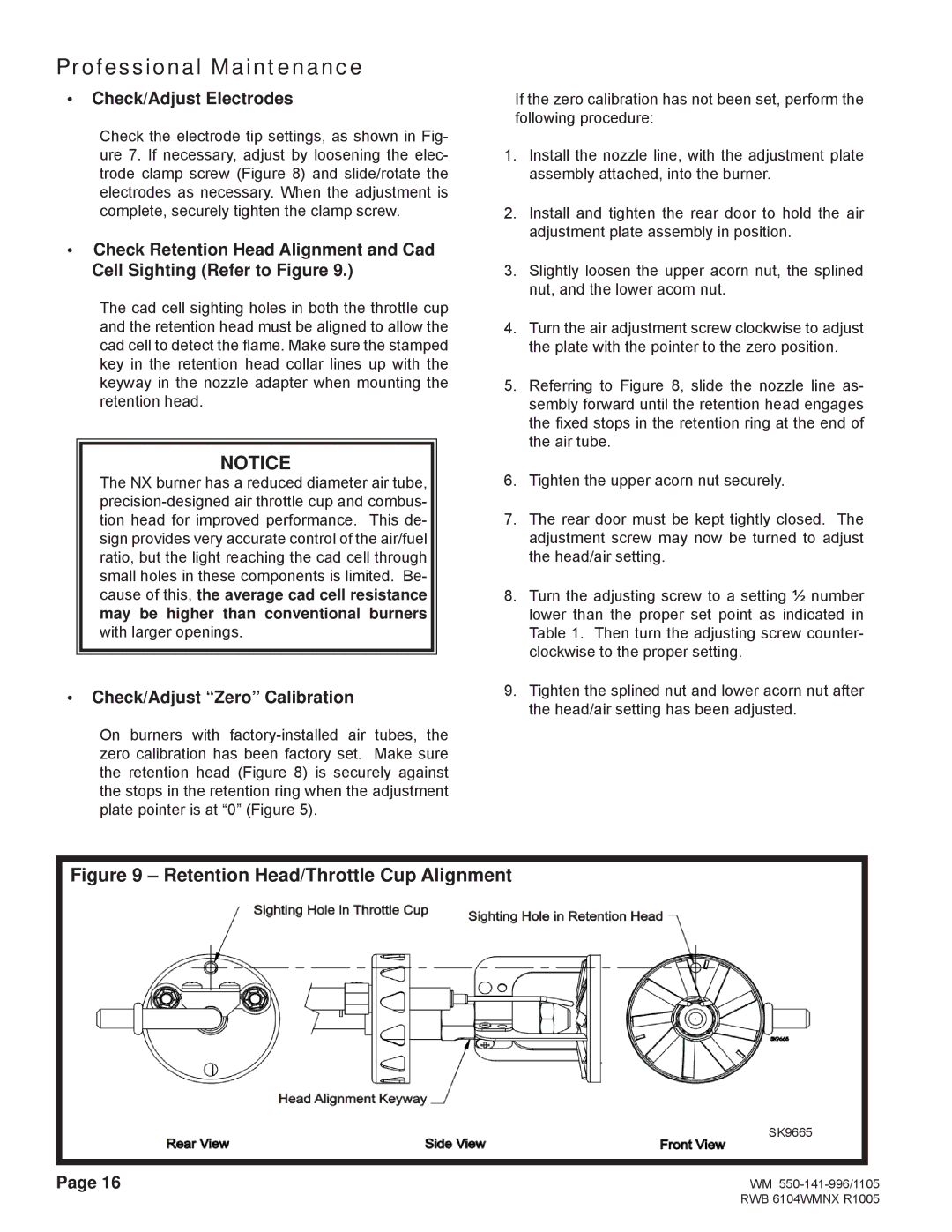 Weil-McLain NX manual Check/Adjust Electrodes, Check/Adjust Zero Calibration 