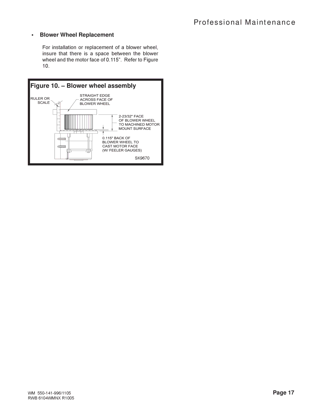 Weil-McLain NX manual Blower wheel assembly, Blower Wheel Replacement 