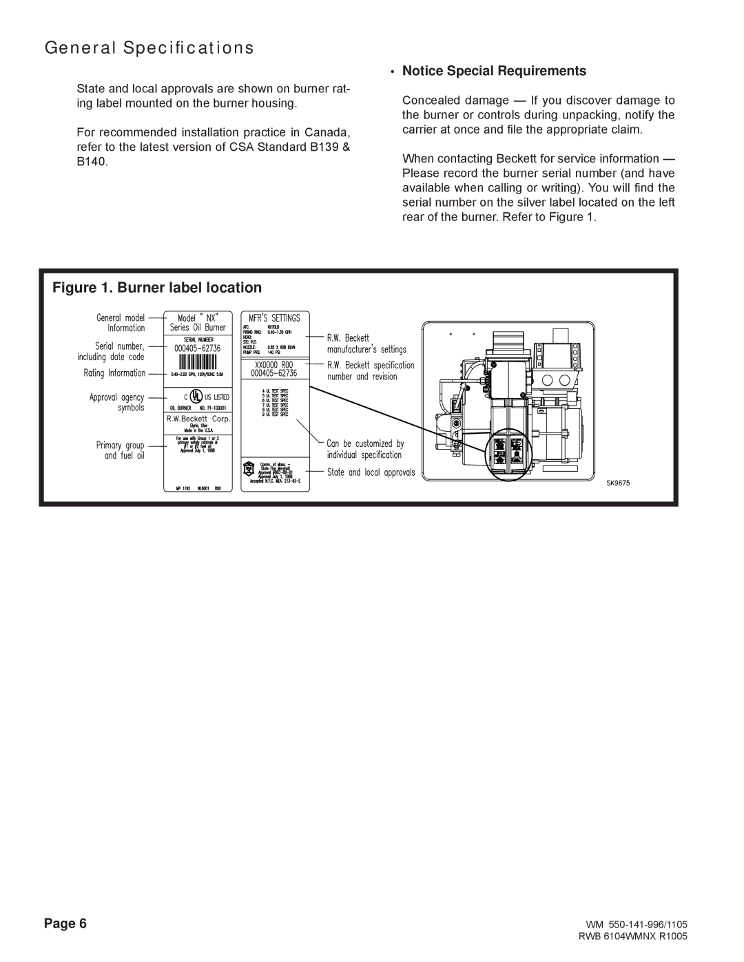 Weil-McLain NX manual Burner label location 