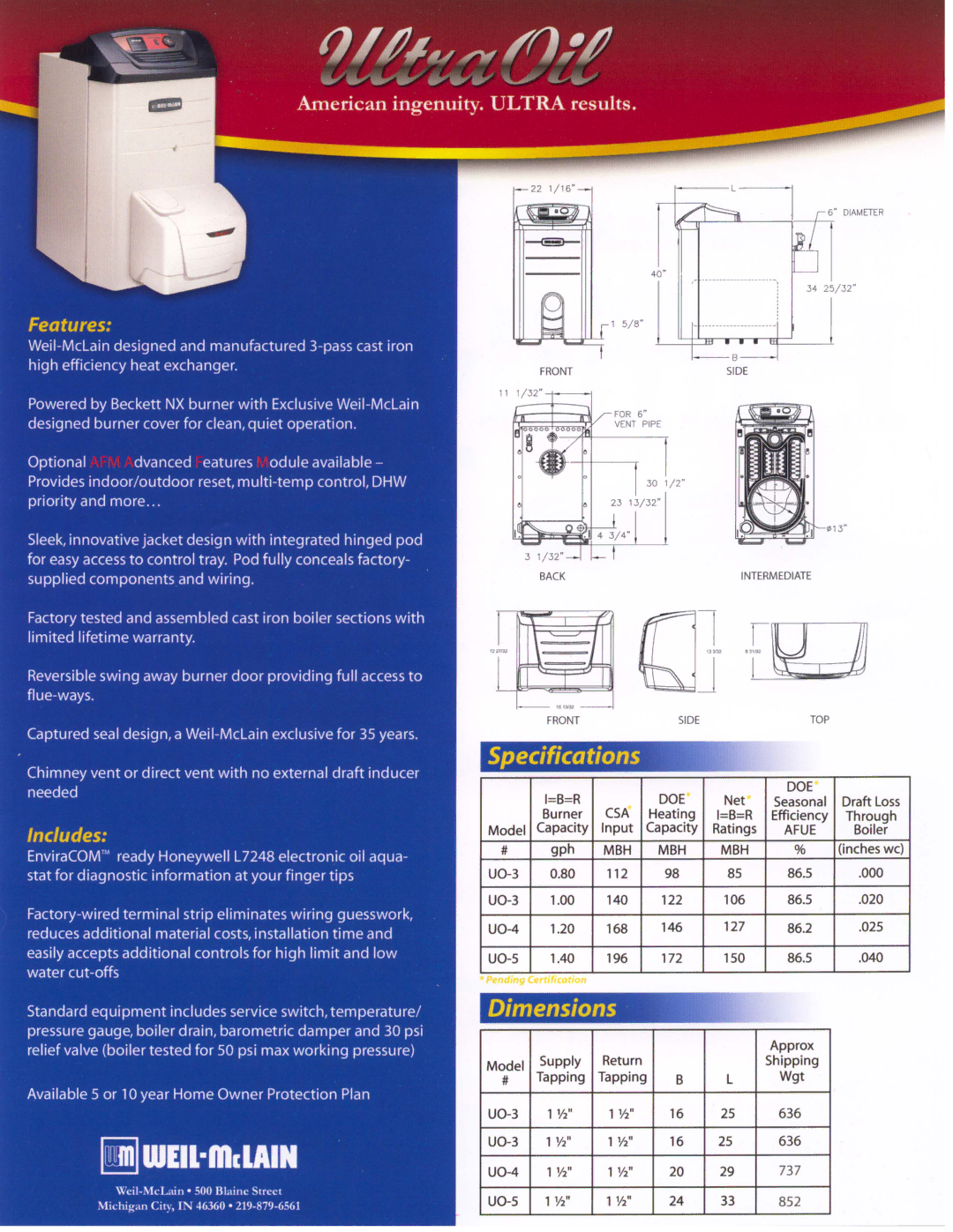 Weil-McLain Oil Boiler manual 