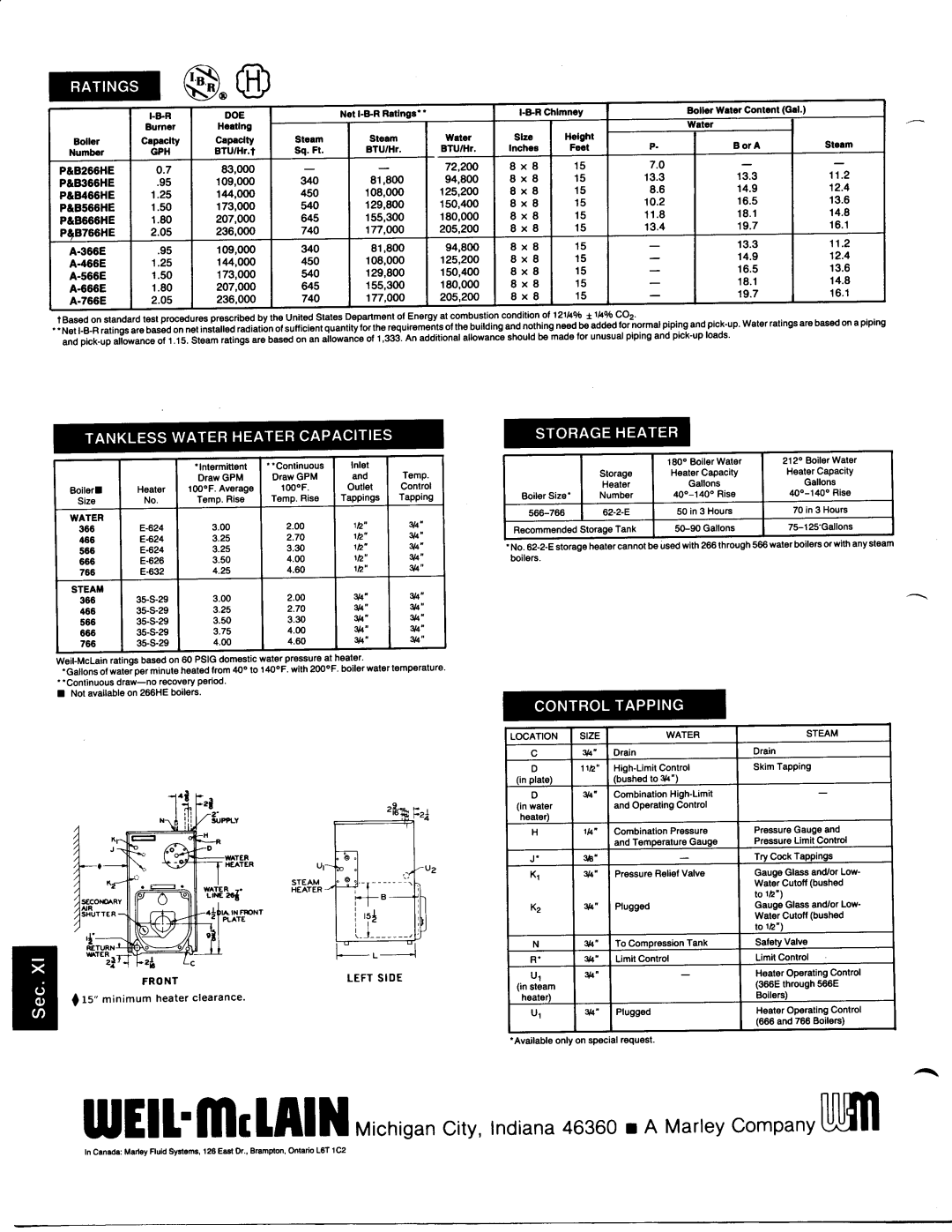 Weil-McLain P-66HE, B-66HE, A-66E manual 