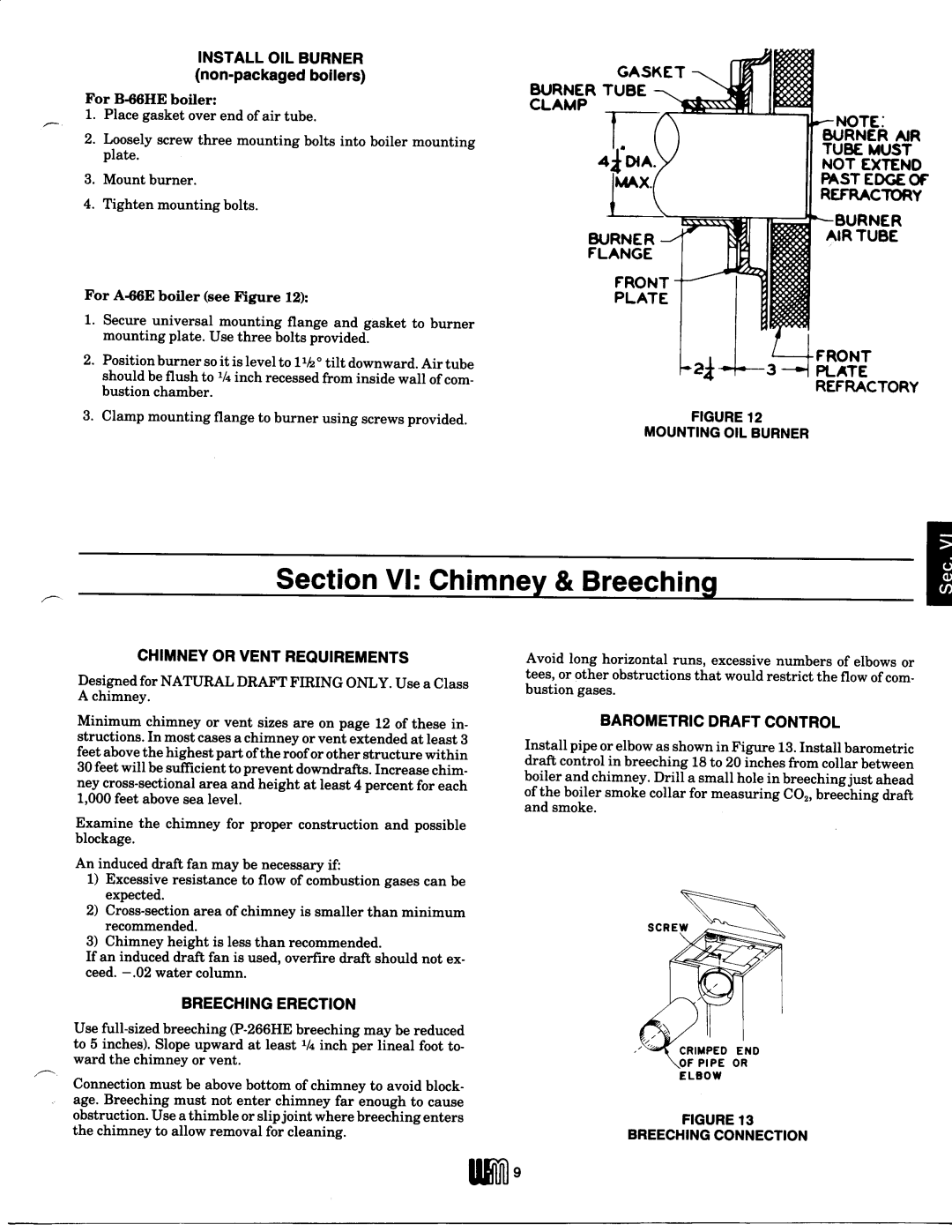 Weil-McLain P-66HE, B-66HE, A-66E manual 