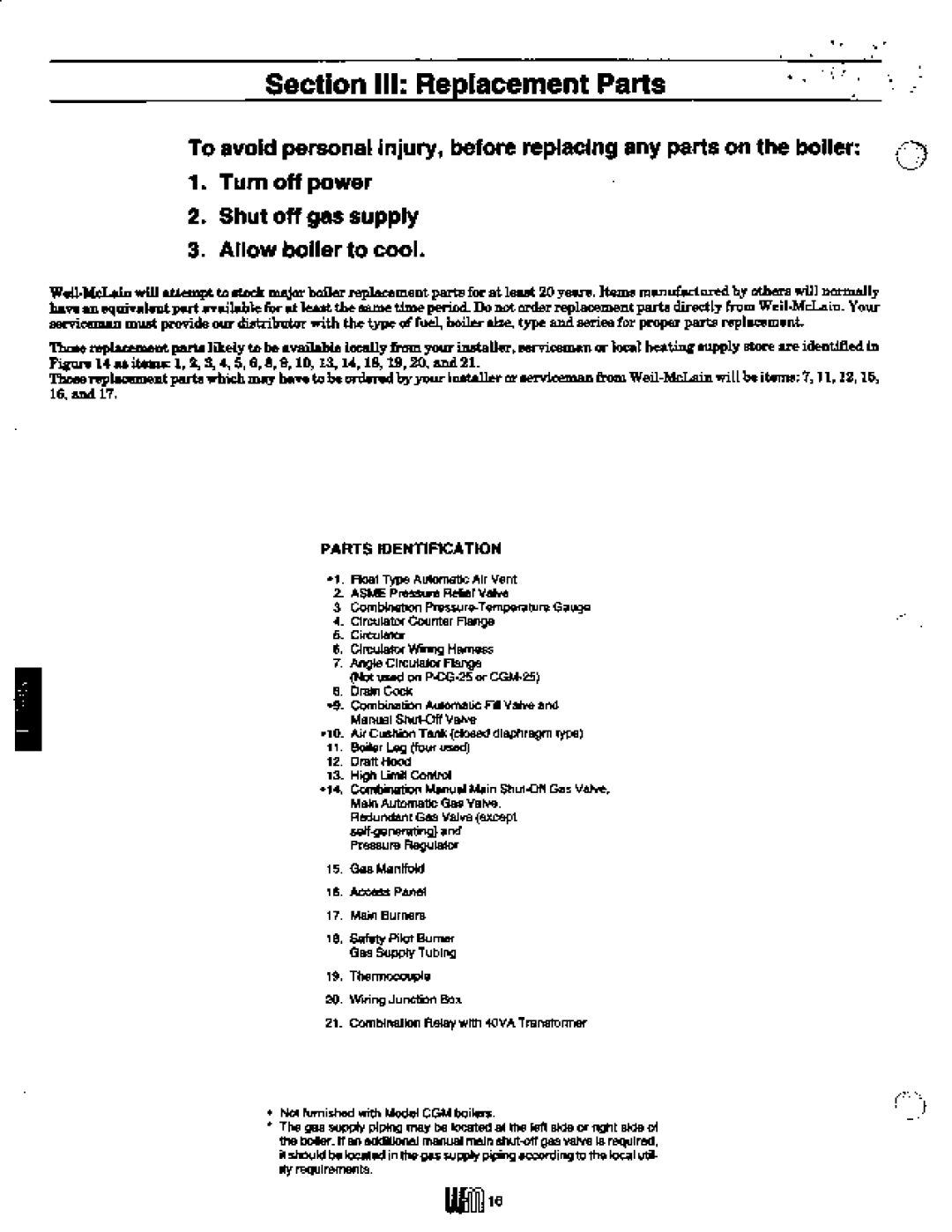 Weil-McLain P-CG, CGM (Series 10) manual 