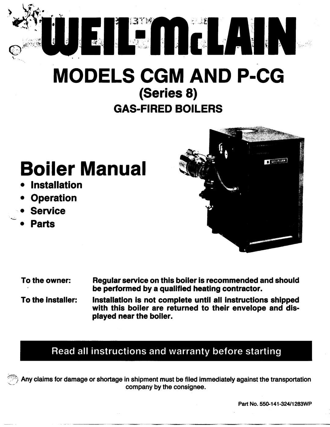 Weil-McLain CGM (Series 10), P-CG manual 
