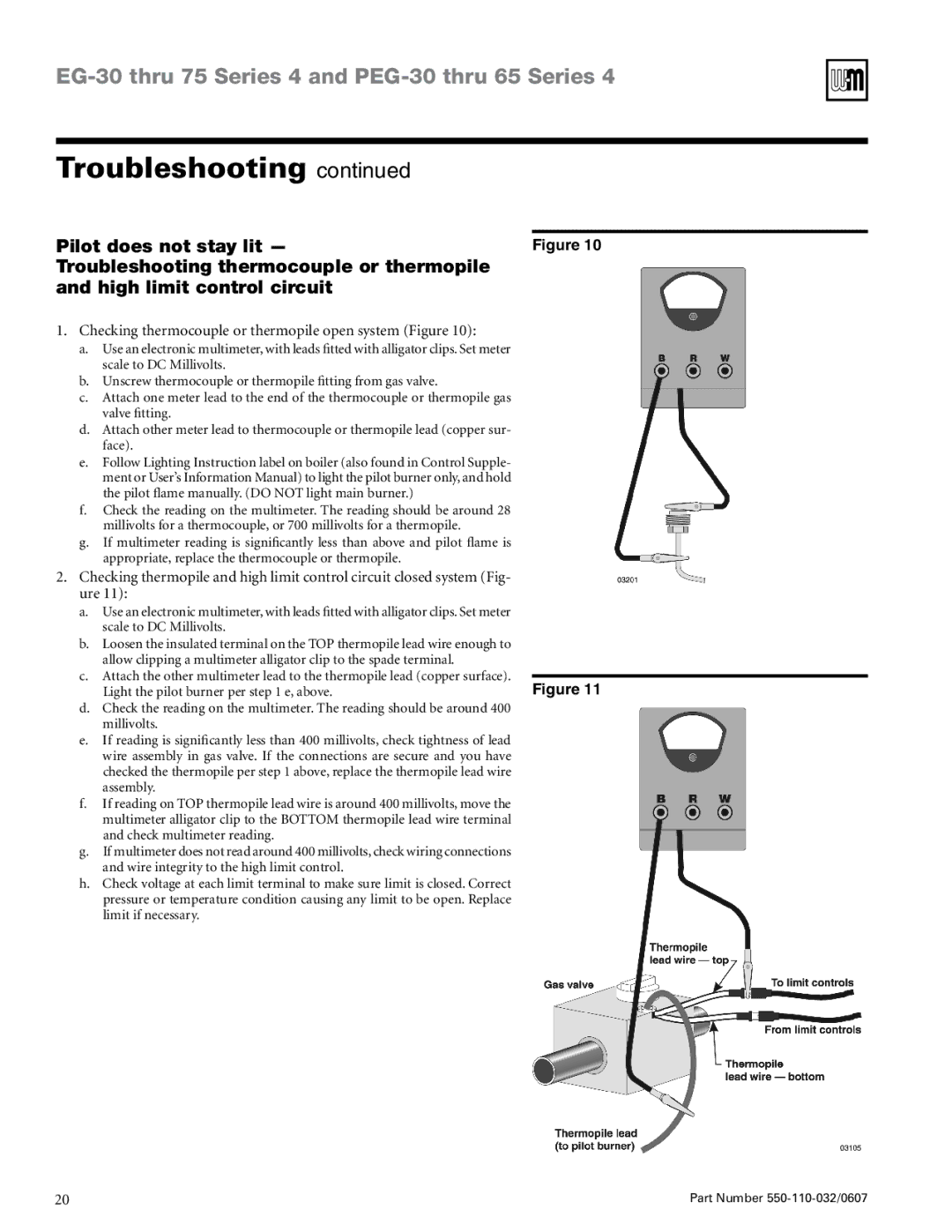 Weil-McLain PEG-30 THRU -65, EG-30 THRU -75 manual Checking thermocouple or thermopile open system Figure 