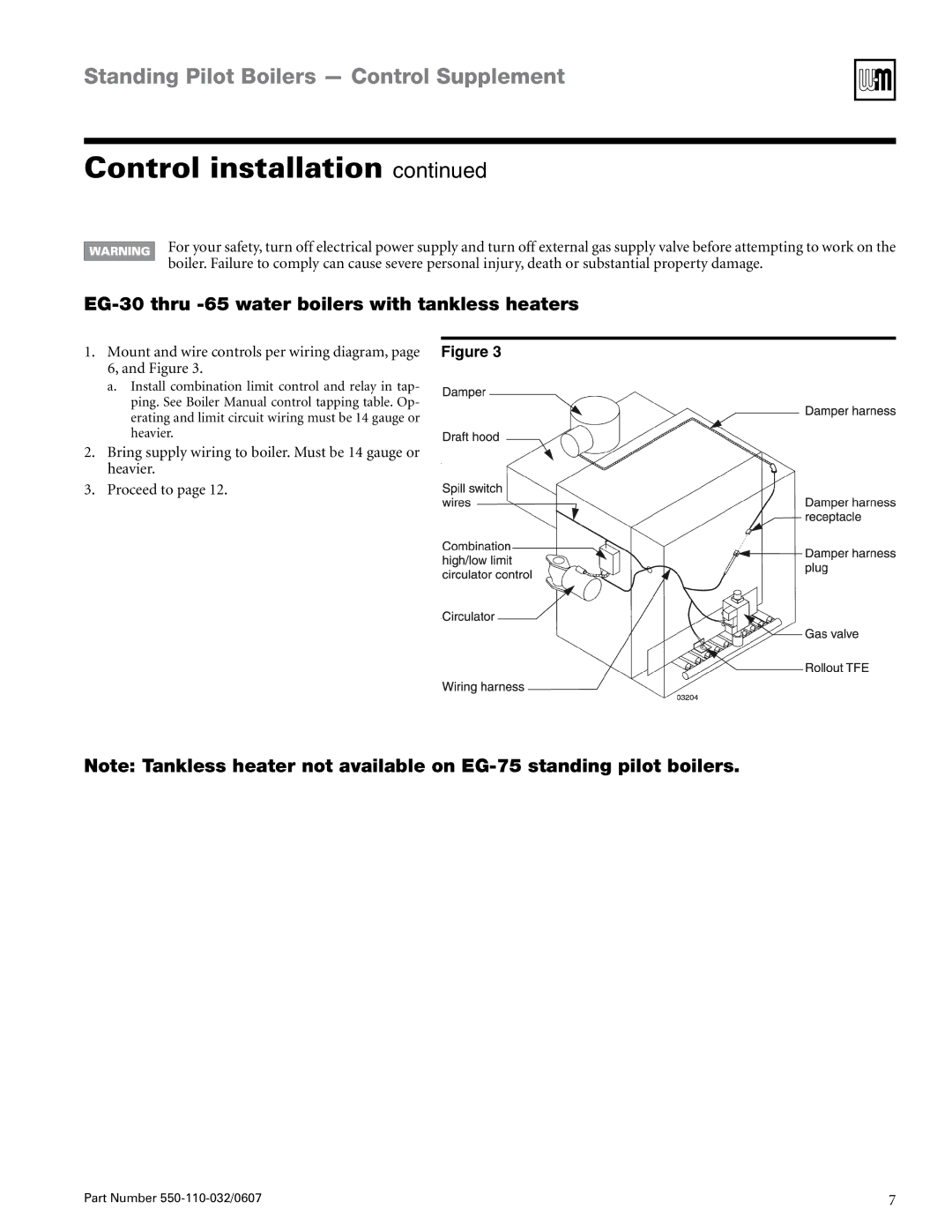 Weil-McLain EG-30 THRU -75, PEG-30 THRU -65 manual EG-30 thru -65 water boilers with tankless heaters 