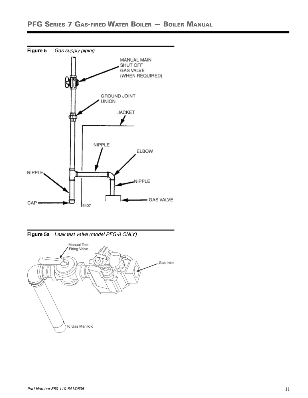 Weil-McLain PFG-7 manual Gas supply piping 