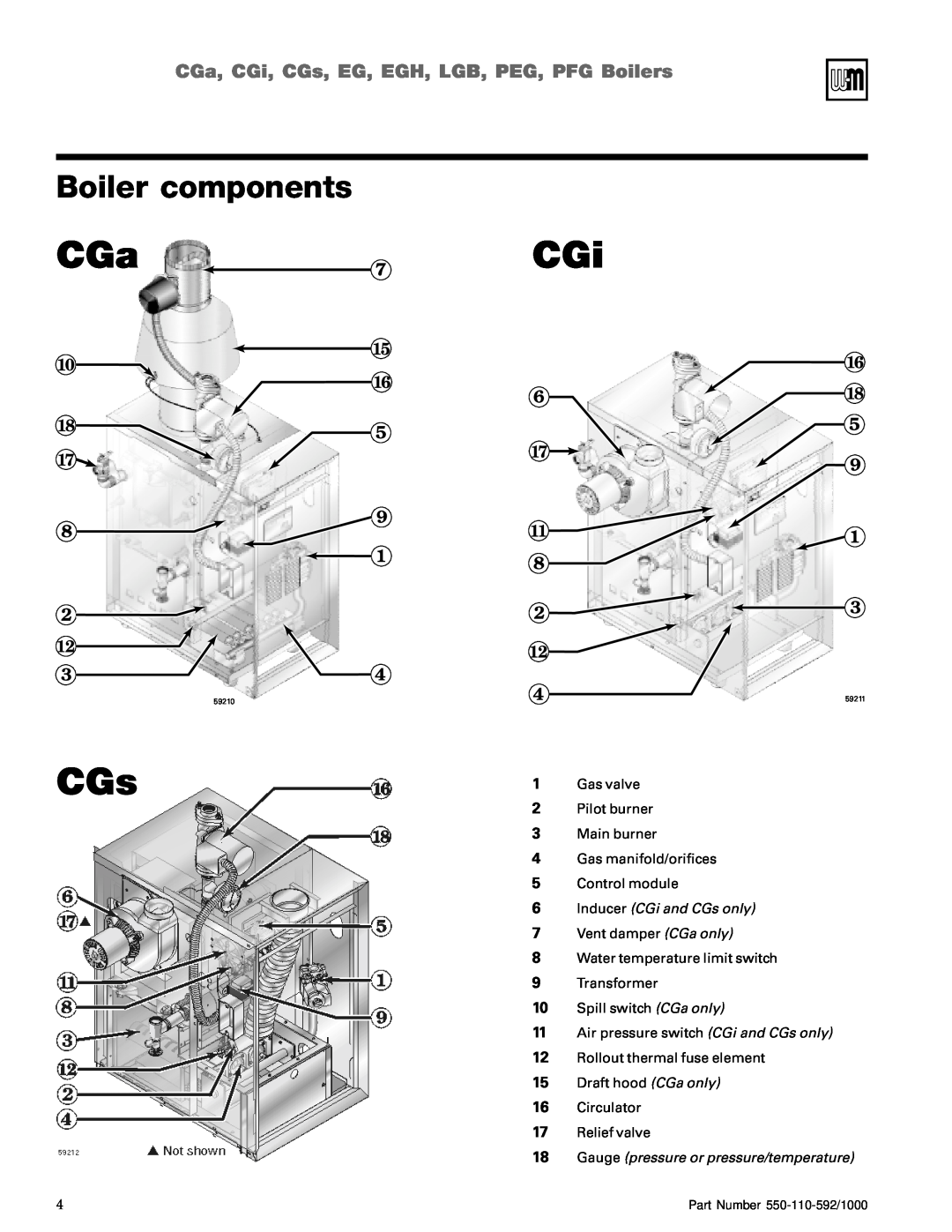 Weil-McLain manual Boiler components, CGa,CGi,CGs,EG,EGH,LGB,PEG,PFGBoilers, Inducer CGi and CGs only 
