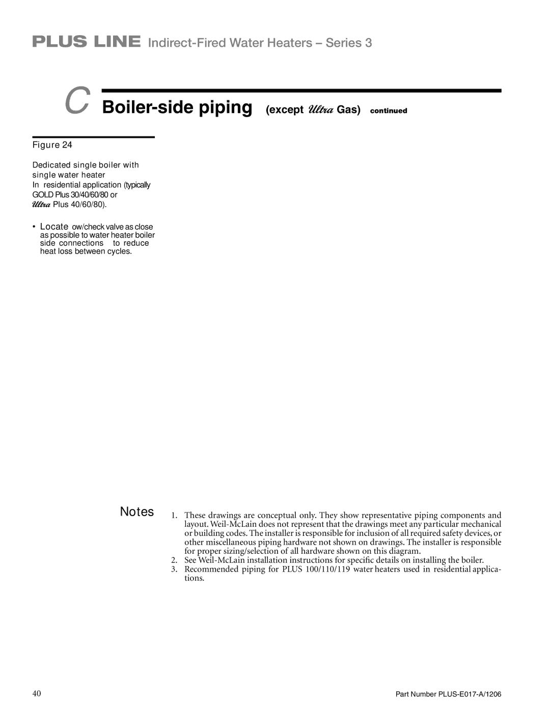 Weil-McLain PLUS-E017-A/1206 manual Tions 