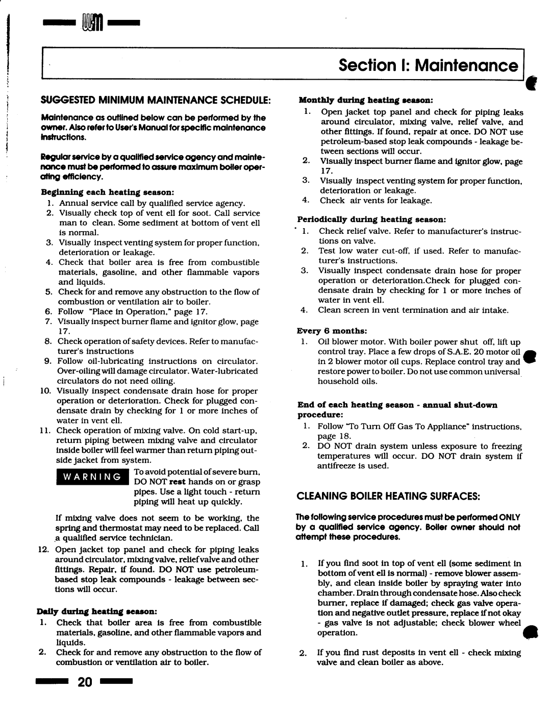 Weil-McLain Series 1 Boiler manual 