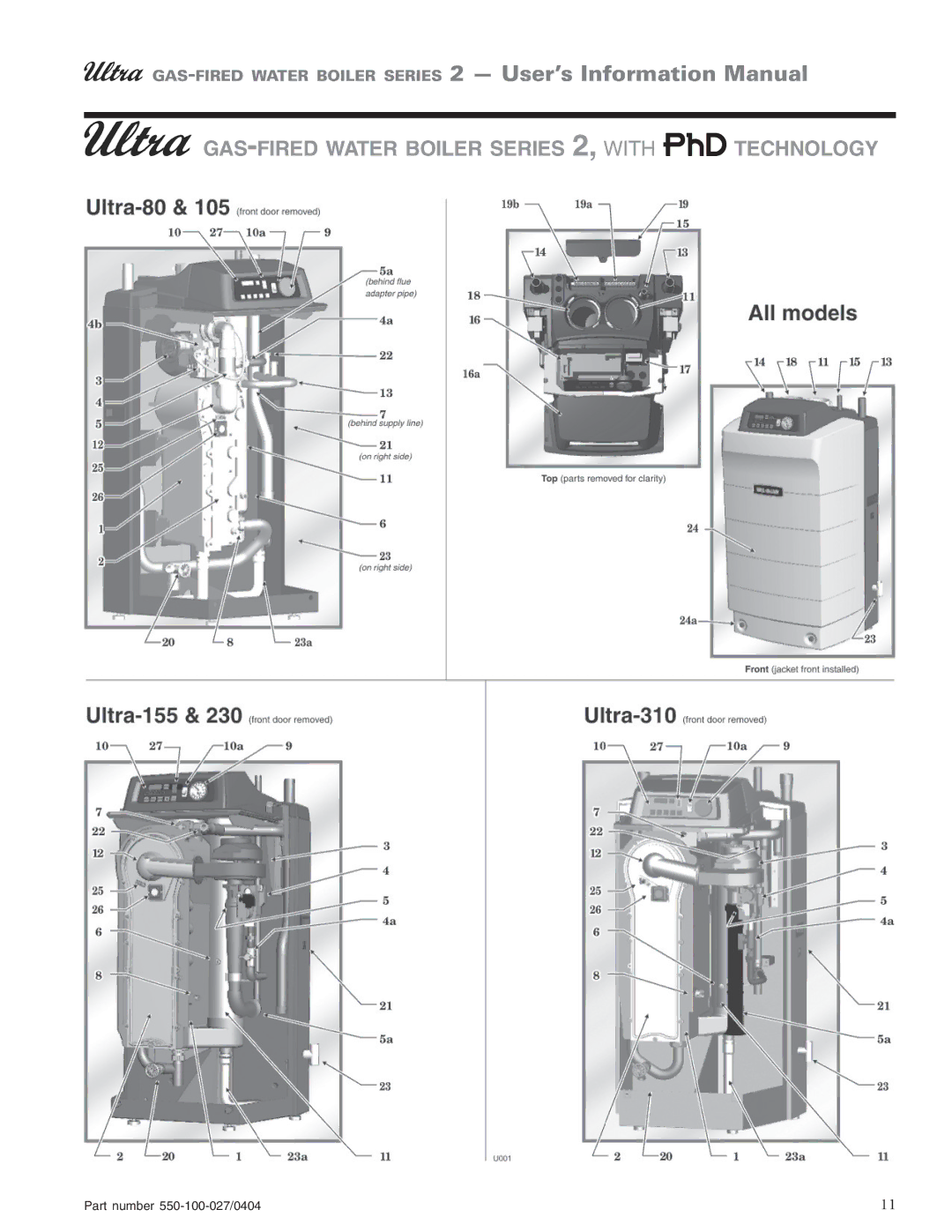 Weil-McLain manual GAS-FIRED Water Boiler Series 2, with PhD Technology 