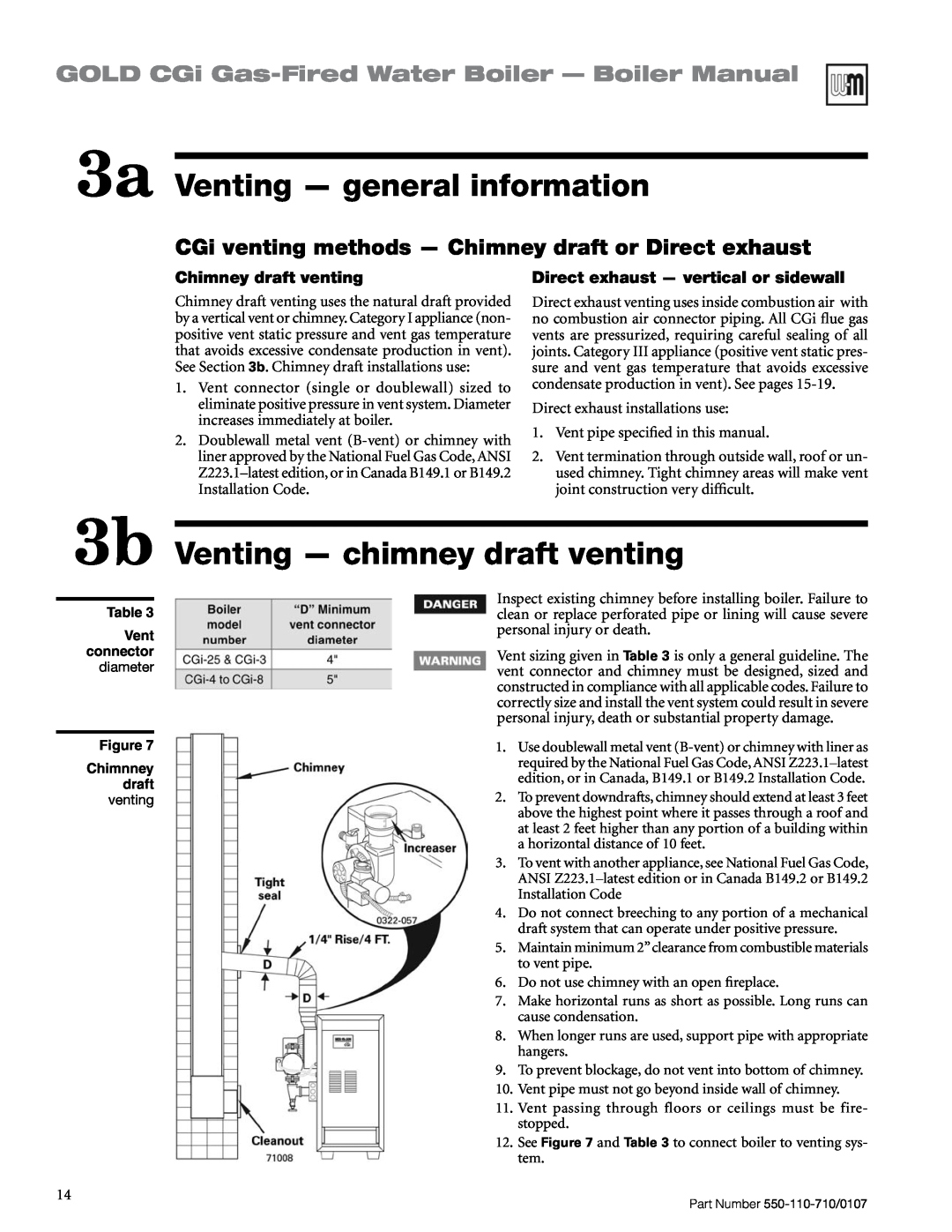 Weil-McLain Series 2 manual 3a Venting — general information, Venting — chimney draft venting, Chimney draft venting 