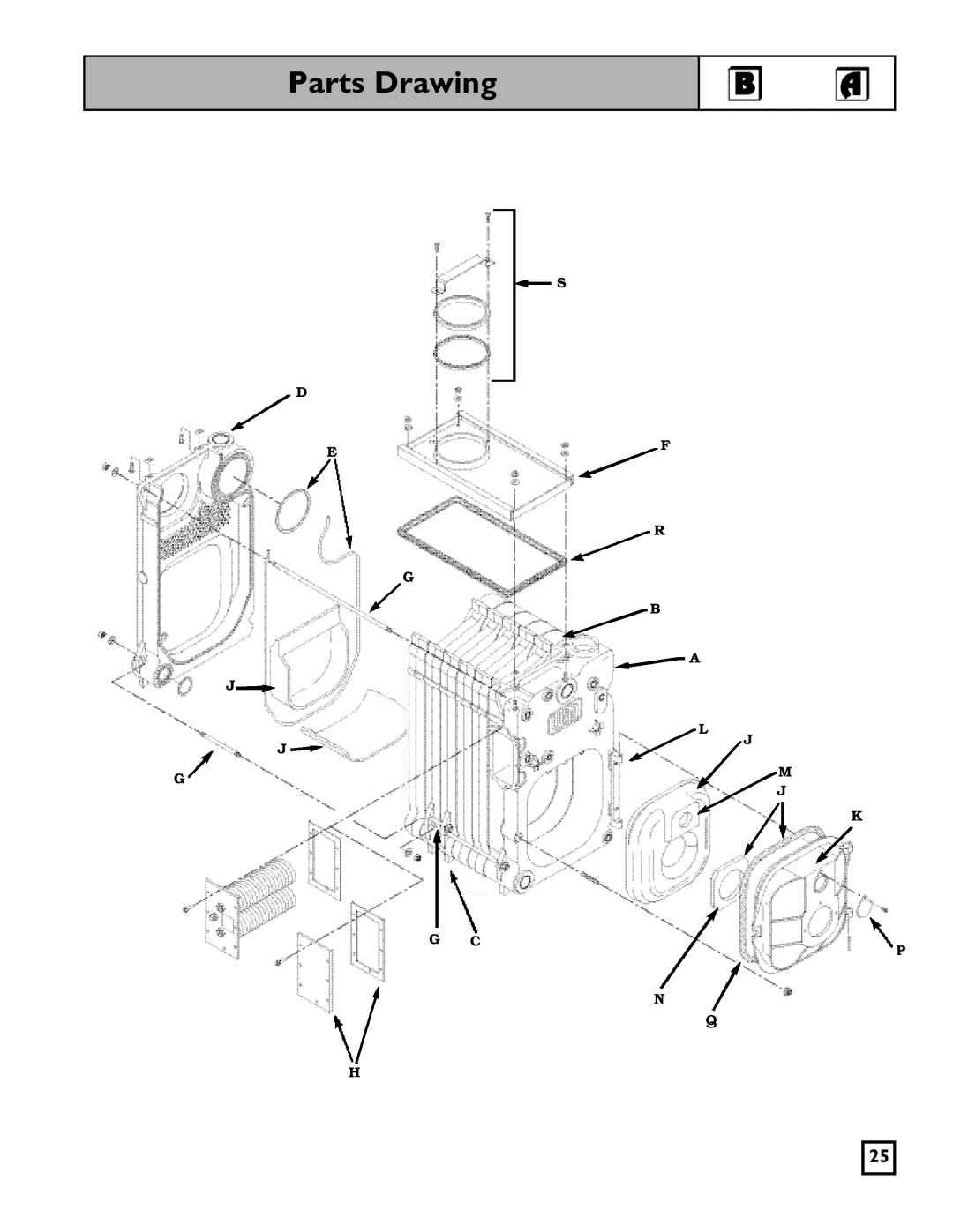 Weil-McLain SGO-W SERIES 3 OIL-FIRED NATURAL DRAFT WATER BOILER, 550-141-827/1201 manual Parts Drawing 