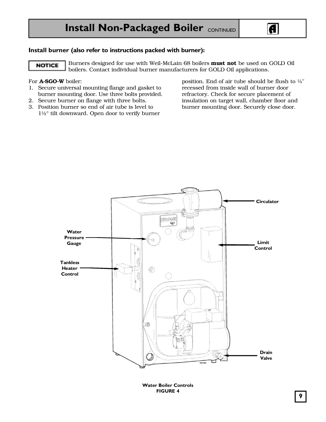 Weil-McLain SGO-W SERIES 3 OIL-FIRED NATURAL DRAFT WATER BOILER, 550-141-827/1201 manual 