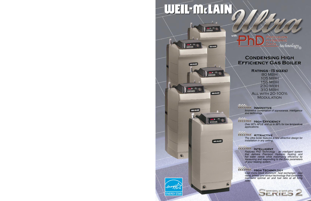 Weil-McLain Ultra Series 2 dimensions Condensing High Efficiency Gas Boiler 