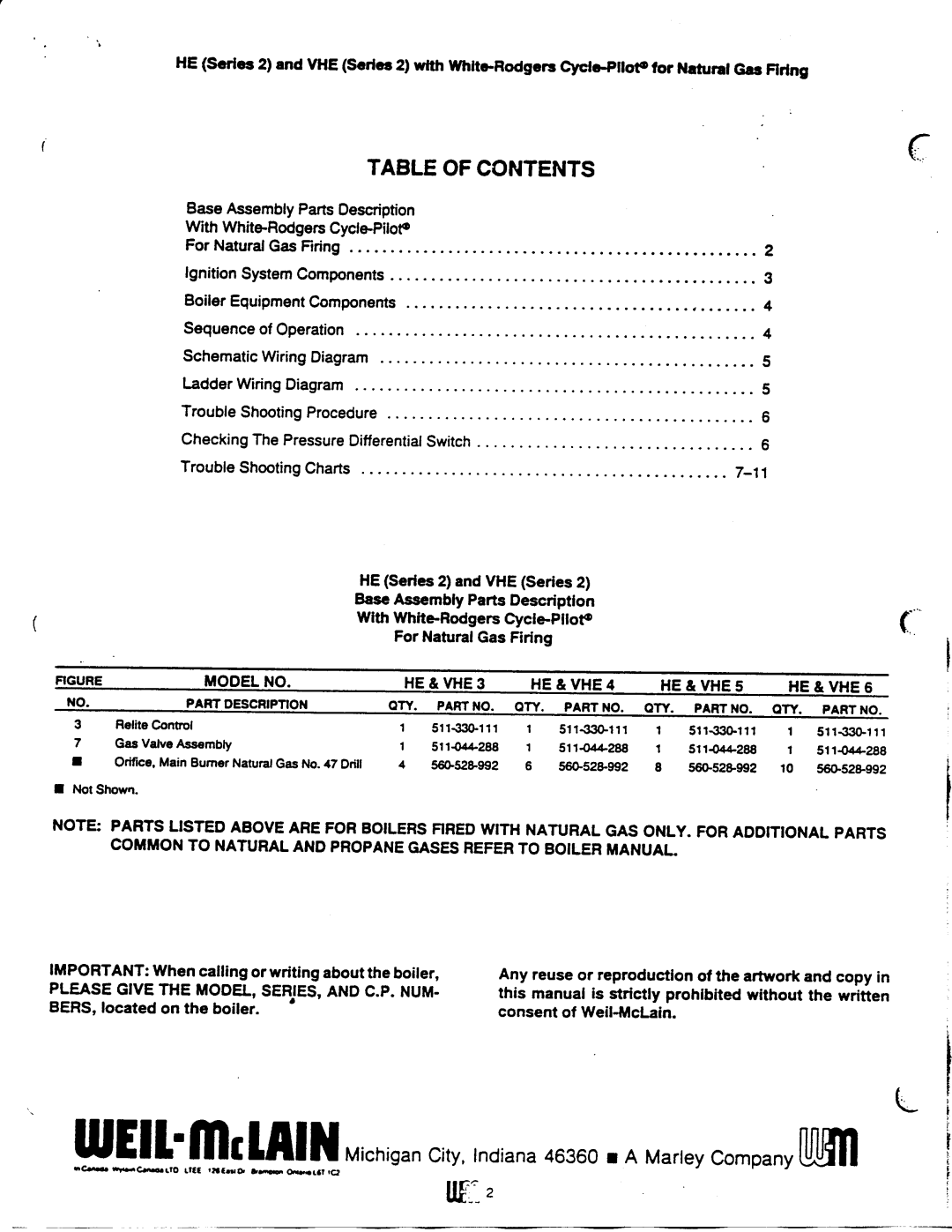 Weil-McLain VHE (Series 2) manual 