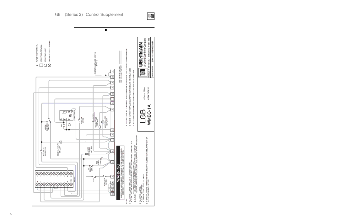 Weil-McLain manual WMBC-1A panel wiring diagram factory wiring 