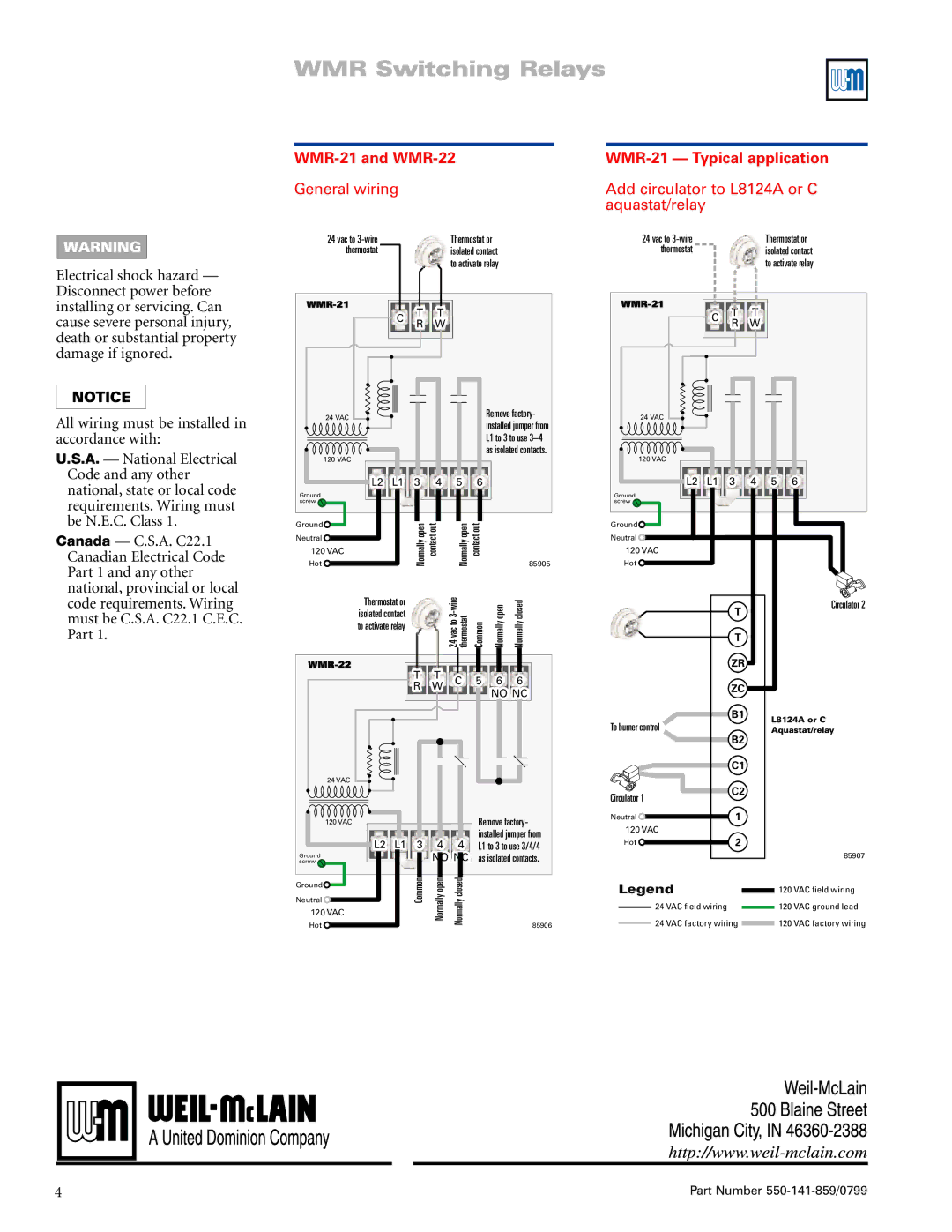 Weil-McLain instruction manual WMR-21 and WMR-22 