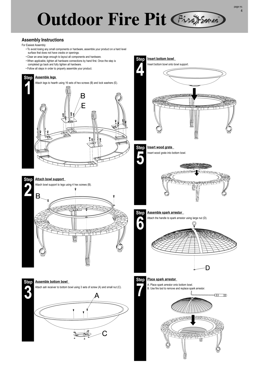 Well Traveled Living 02115 operating instructions Assembly Instructions, Step 