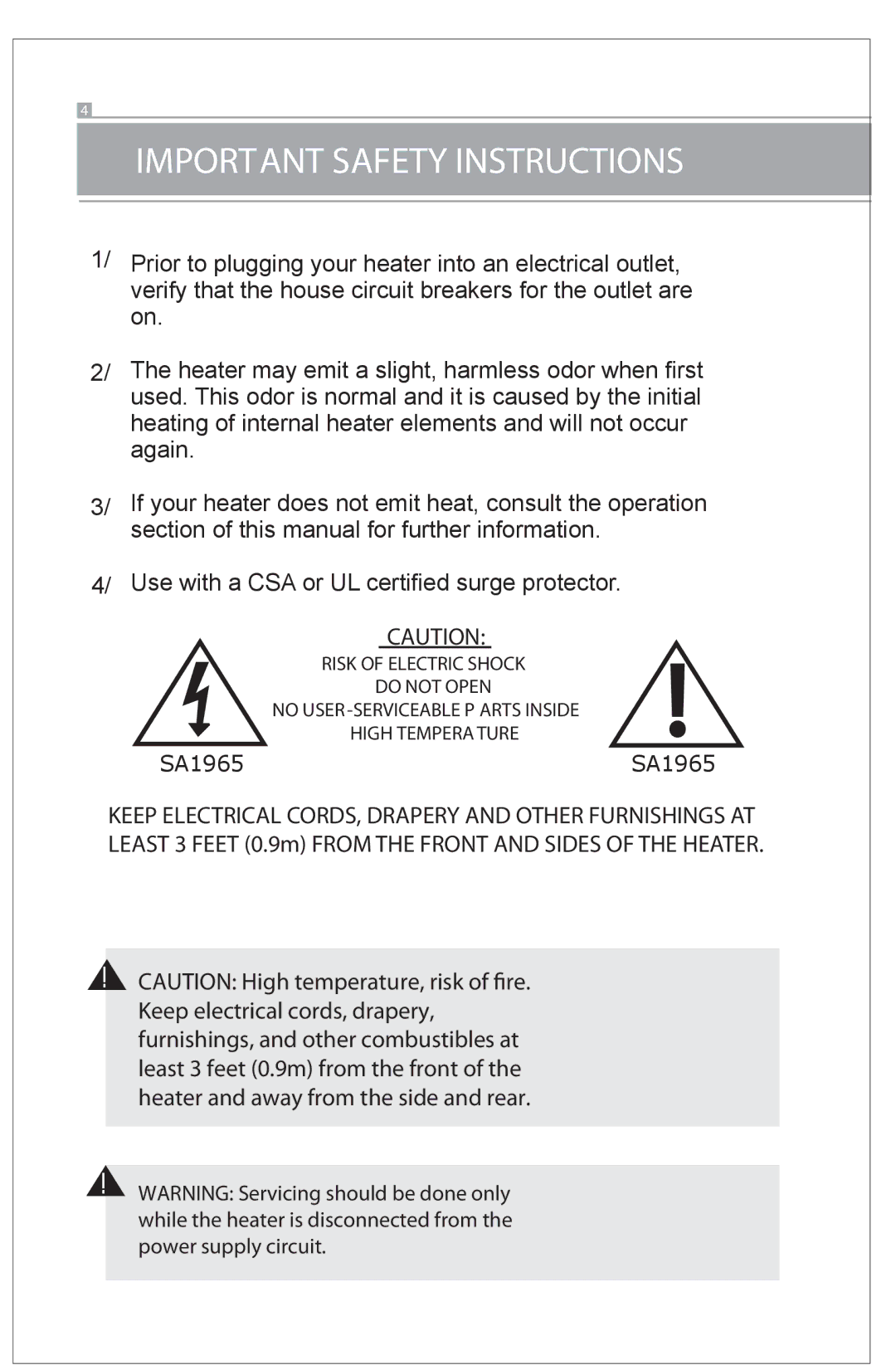 Well Traveled Living BLT-999W-2, 60757 manual Important Safety Instructions 