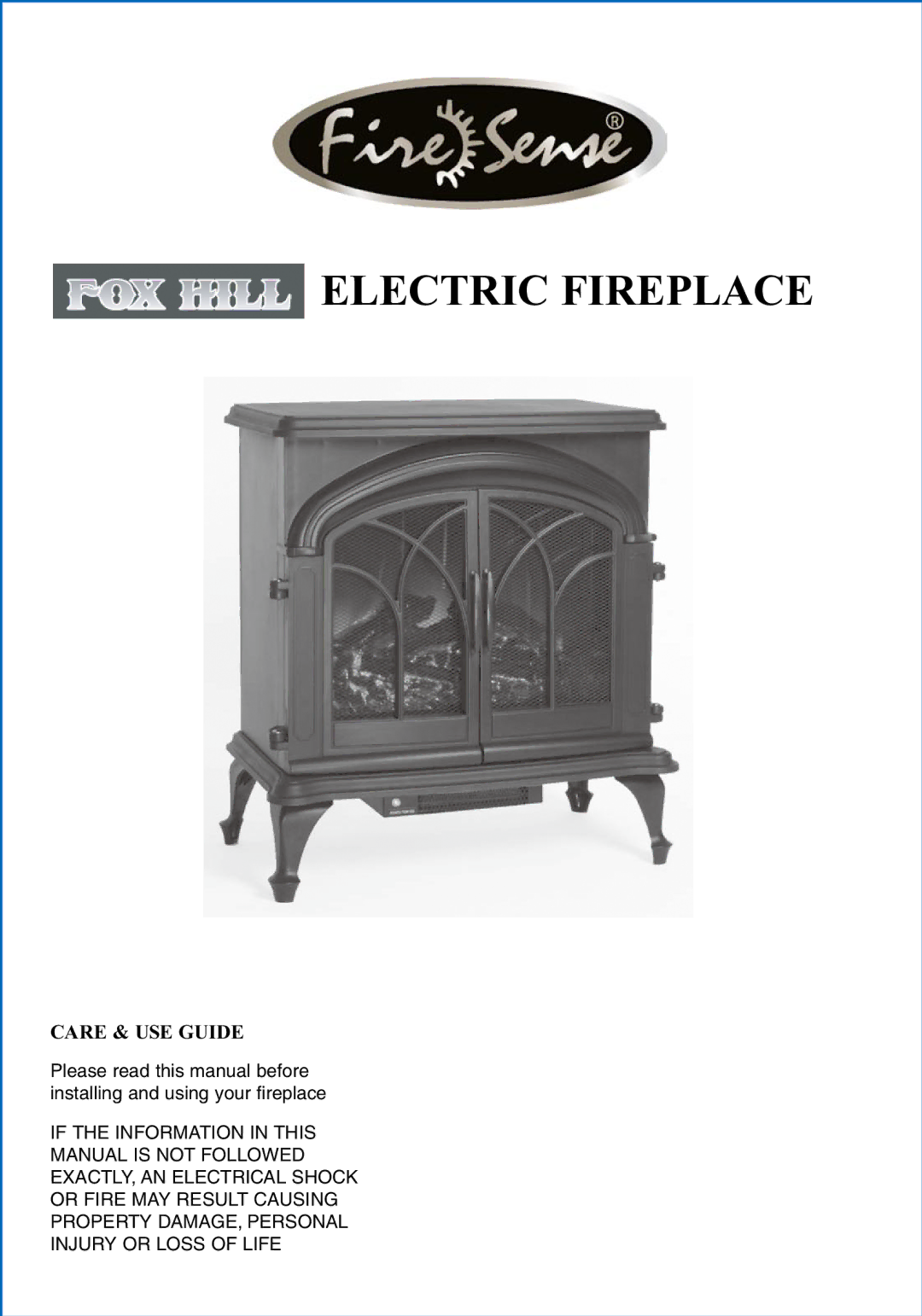 Well Traveled Living 60354, Fox Hill manual Electric Fireplace 