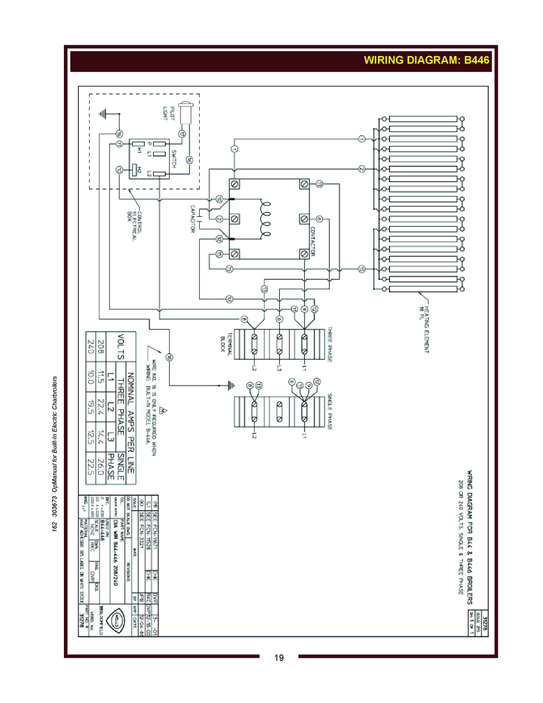 Wells B506, B406, B446 operation manual 162 303673 OpManual for Built-In Electric Charbroilers 